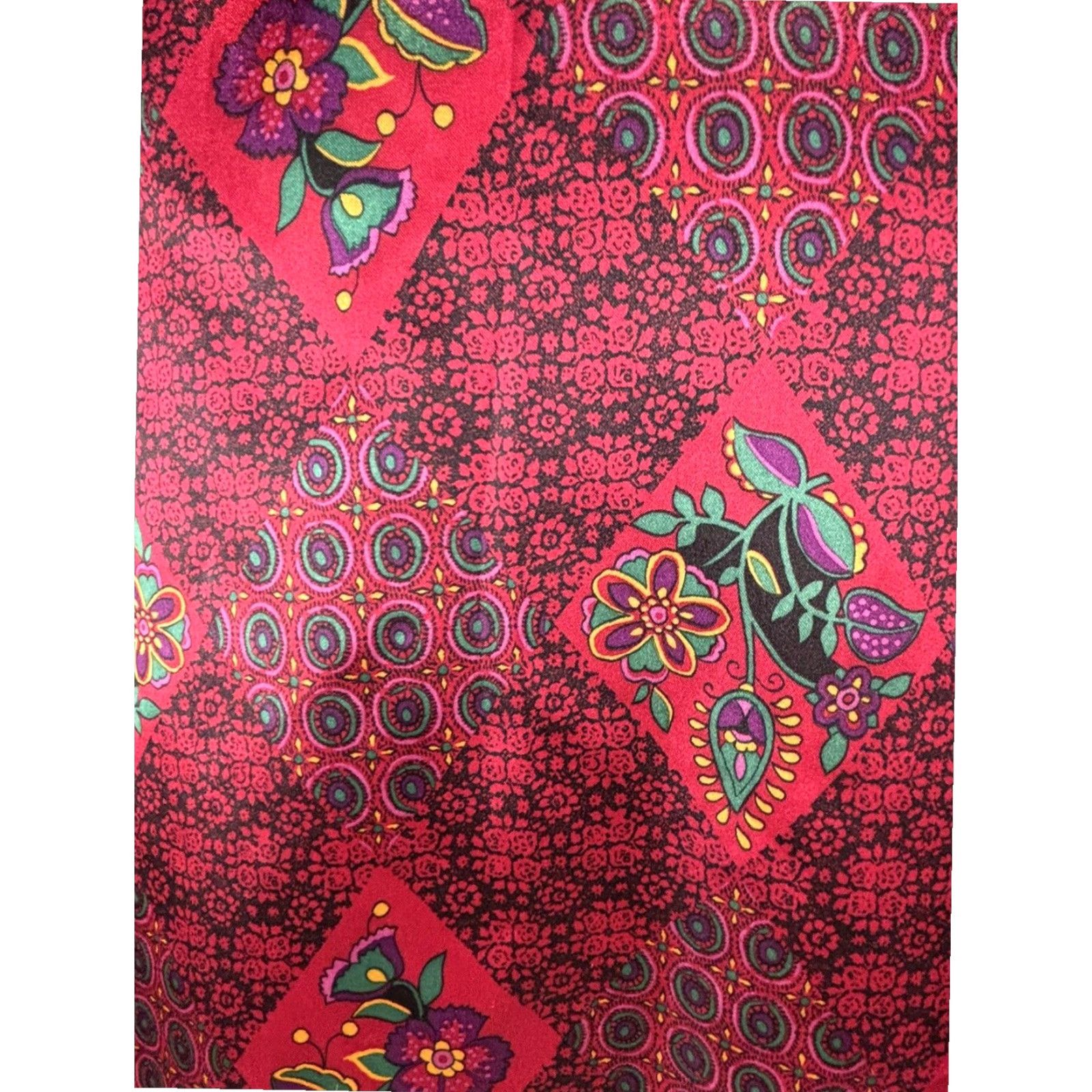 Vintage VINTAGE Beth Michaels Satin Robe Adult Large Women's Red Floral Long Sleeves Belted Pockets Size ONE SIZE - 6 Thumbnail