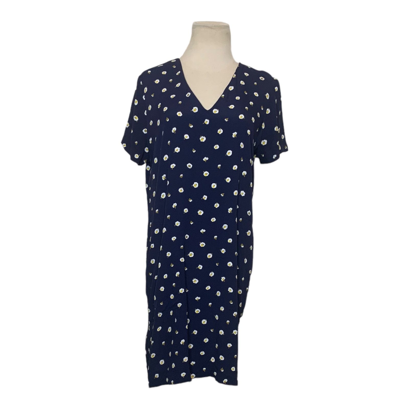 Madewell Madewell Blue Daisy Dot Back Buttoned Mini Dress S Size S / US 4 / IT 40 - 1 Thumbnail