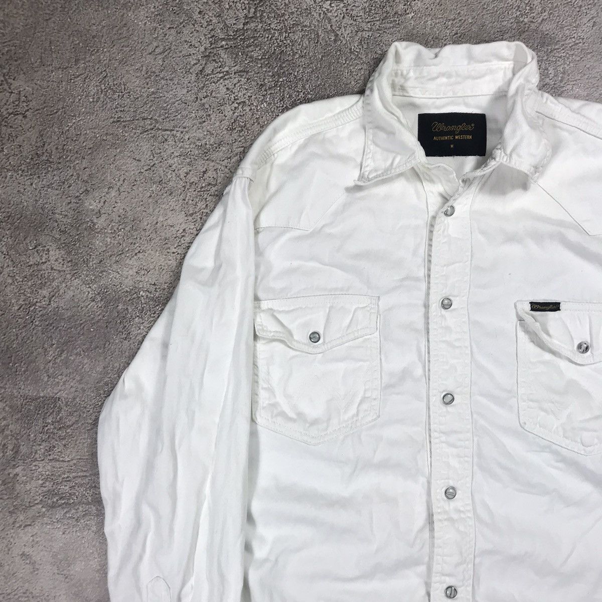 Vintage Vintage Wrangler Western Shirt Cream Workwear Streetwear M Size US M / EU 48-50 / 2 - 4 Thumbnail
