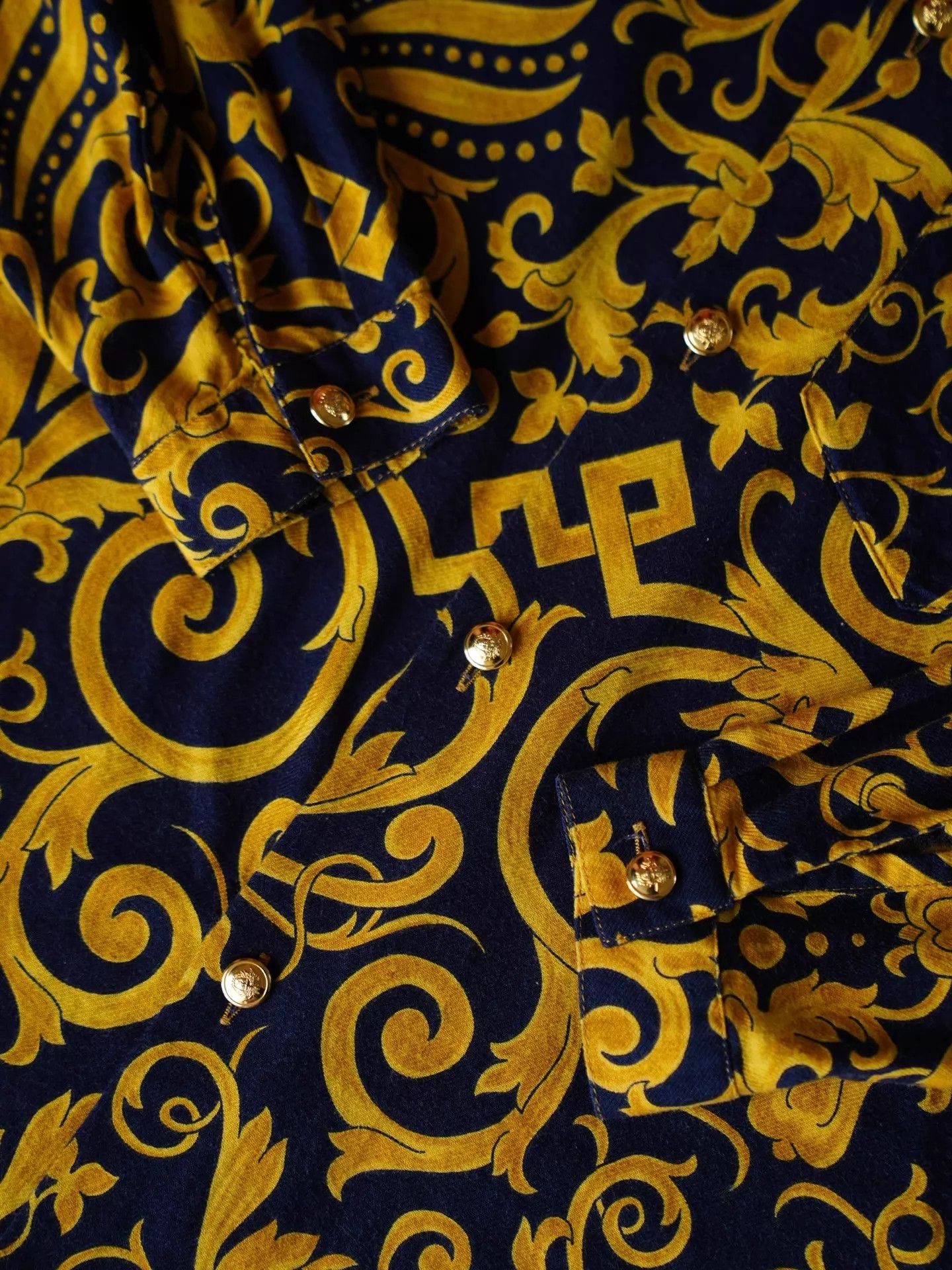 Ganni Gianni Versace Baroque Print Relaxed Italian Shirt Size XXS / US 00 / IT 34 - 3 Thumbnail