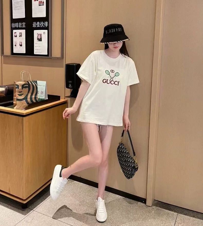 Gucci Gucci Beige tennis racket letter embroidery cotton round-n Size S / US 4 / IT 40 - 7 Thumbnail