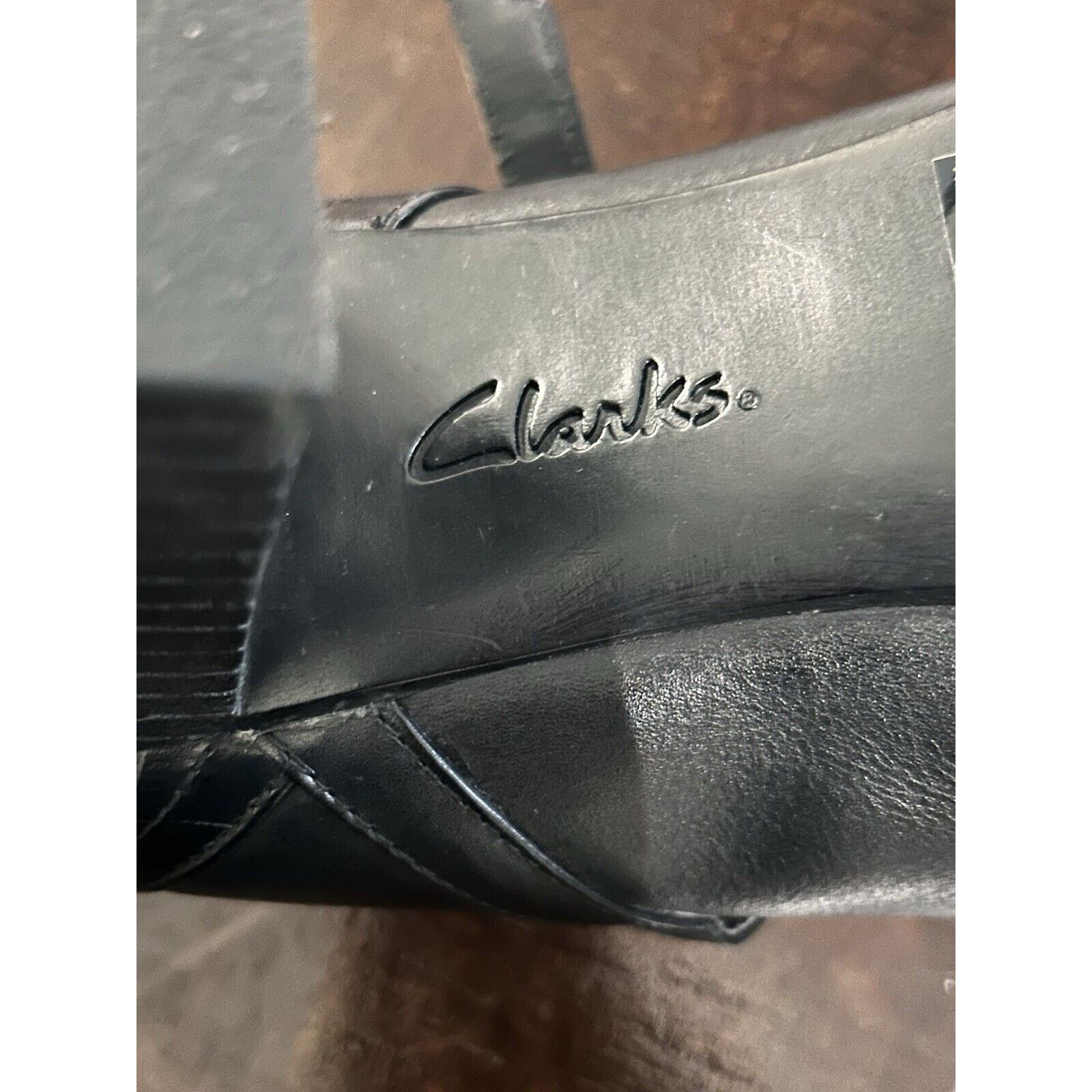 Clarks Clark’s Mary Jane Heels Black Leather With Buckle Sz 9.5 Size US 9.5 / IT 39.5 - 8 Thumbnail