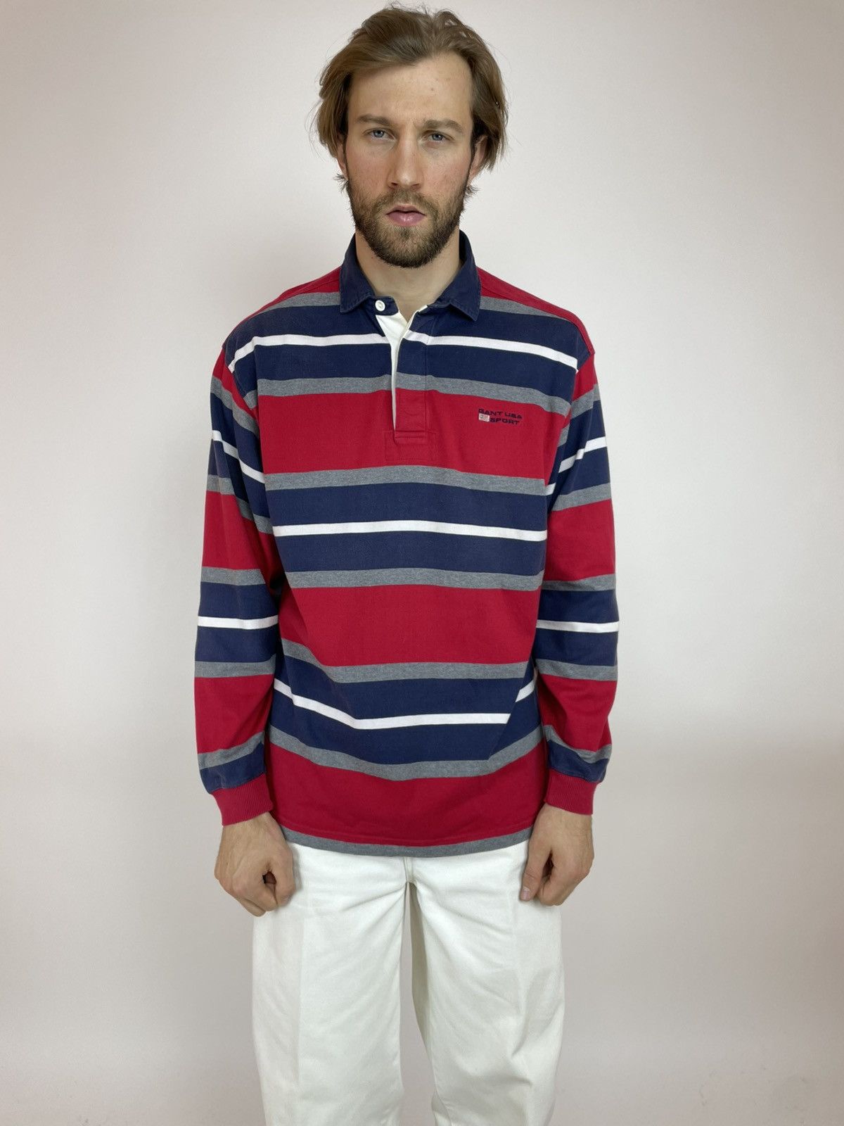 Other GANT USA SPORT Rugby striped polo long sleeve Mens size XL Size US L / EU 52-54 / 3 - 5 Thumbnail