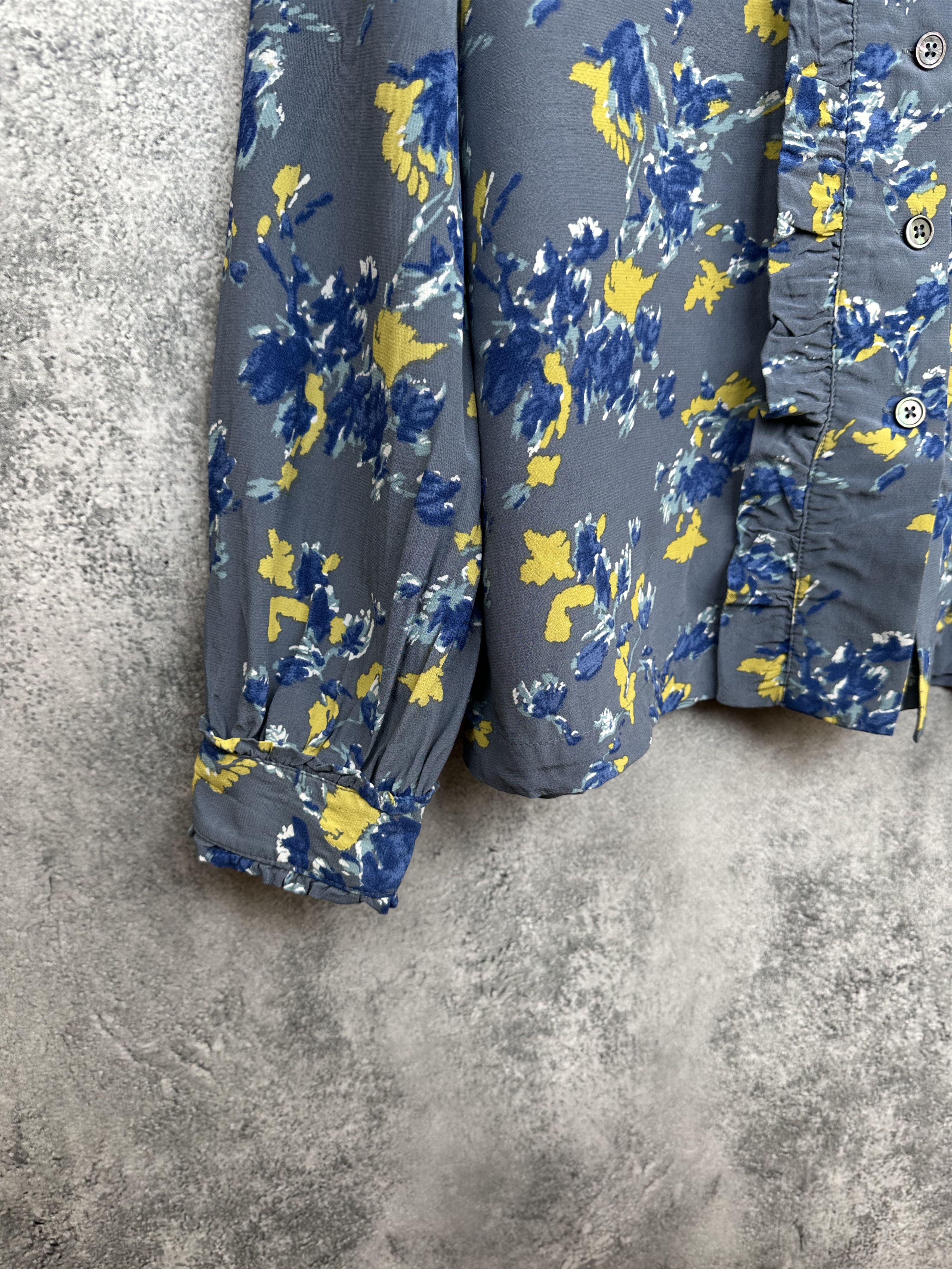 Other Toast Boho Floral Button Shirt Blouse Ruffle Front Viscose Size M / US 6-8 / IT 42-44 - 6 Thumbnail