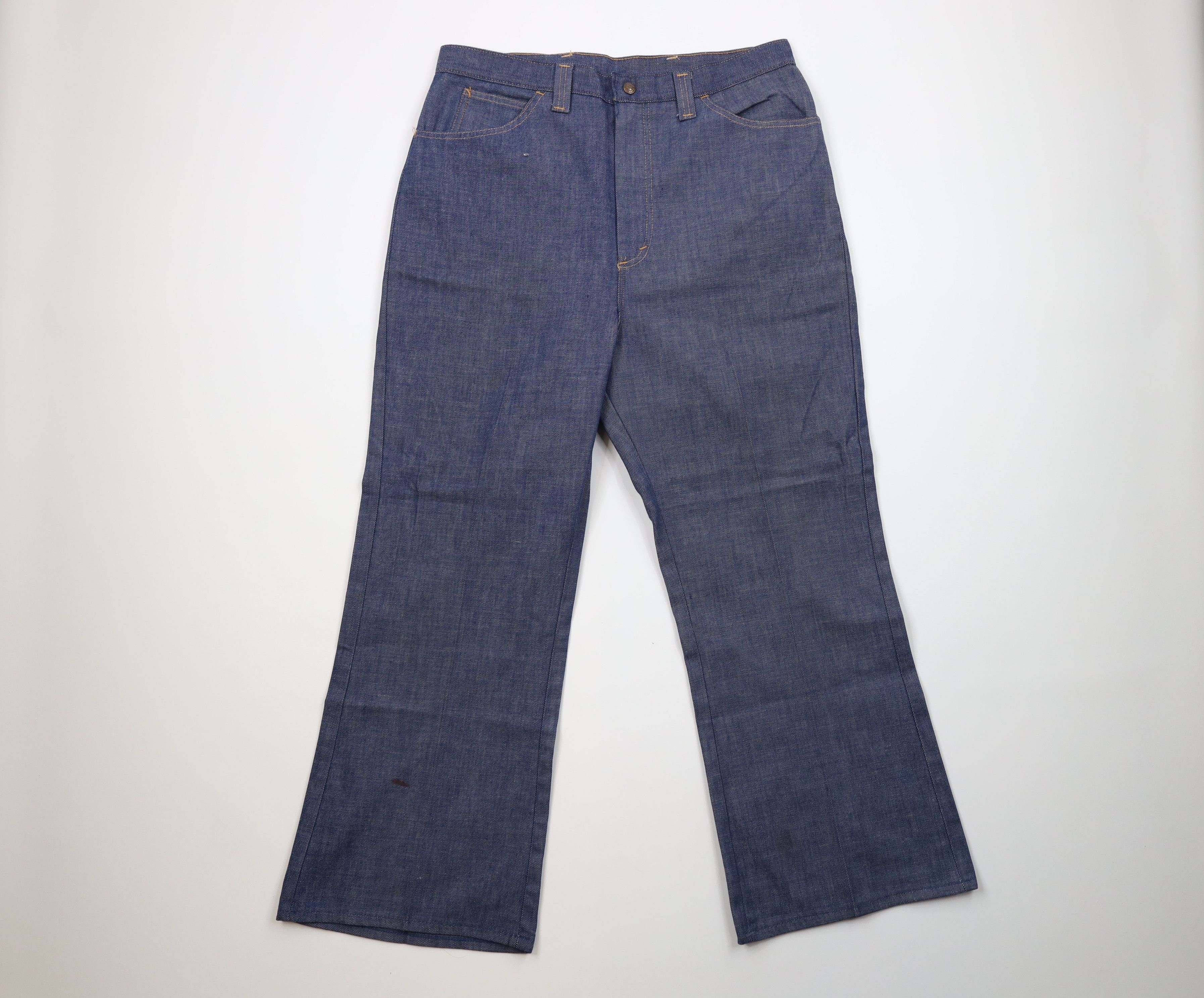 Vintage Vintage 70s Streetwear Wide Leg Bell Bottoms Jeans Blue USA Size US 34 / EU 50 - 1 Thumbnail