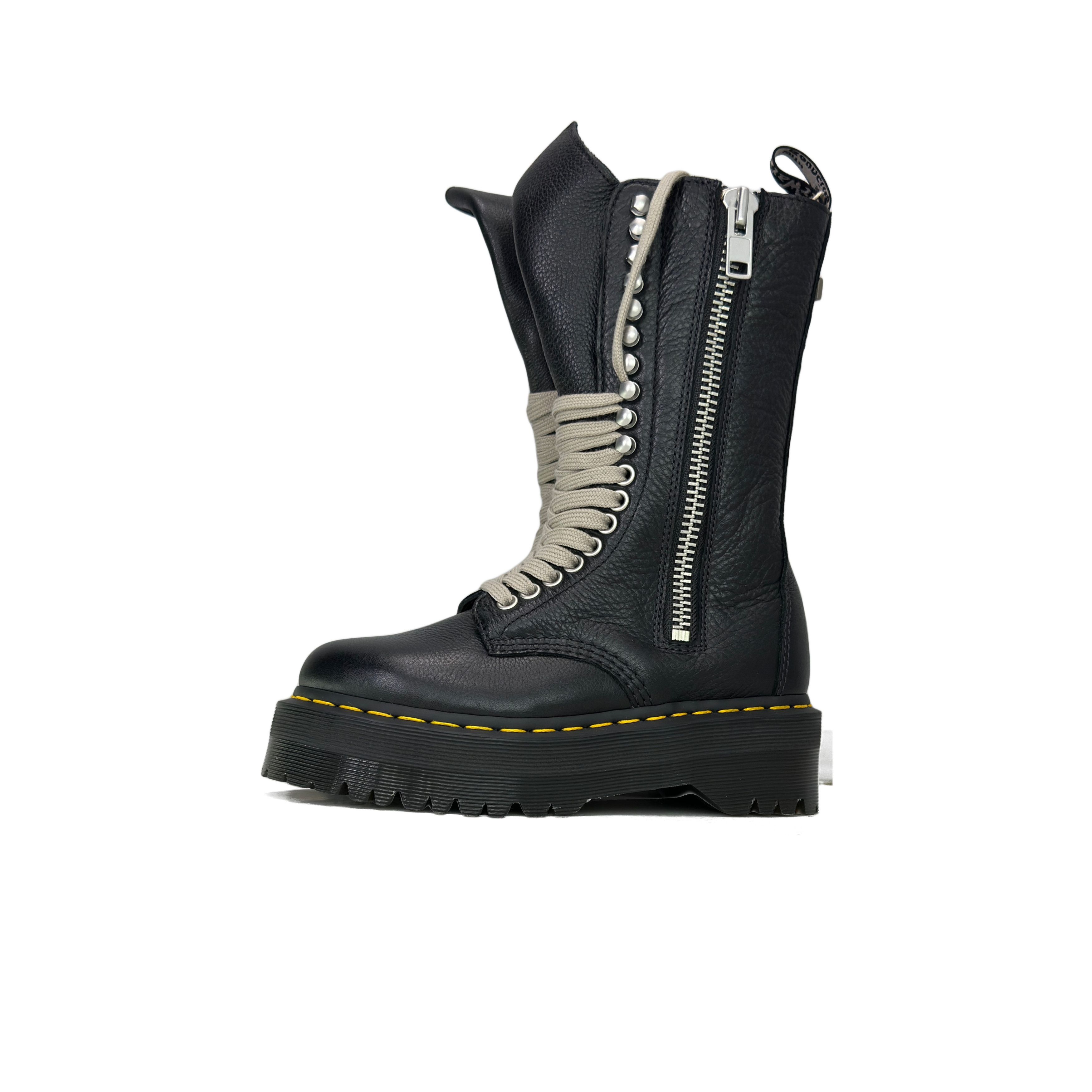 Rick Owens Fogachine Fog Pocket Moto Bevel Heeled Platform Kiss