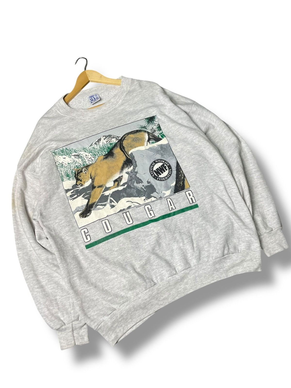 Japanese Brand × Vintage Vintage COUGAR National Wildlife Sweatshirt (80) Size US L / EU 52-54 / 3 - 4 Thumbnail