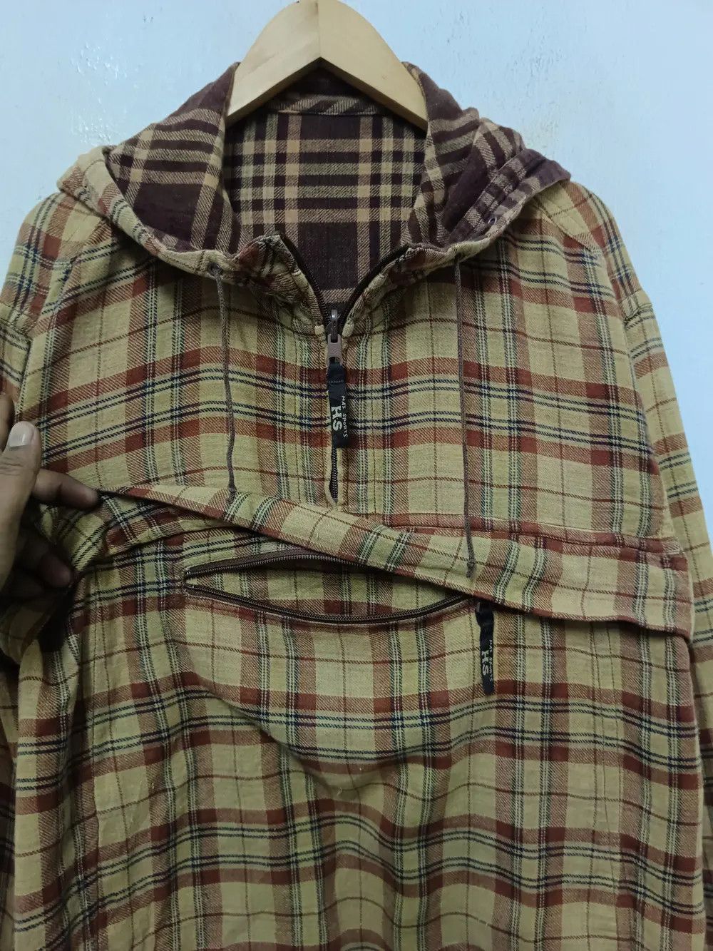Hai Sporting Gear Vintage 80s Issey Miyake Hai Sports Gear Flannel Hoodie Size US M / EU 48-50 / 2 - 2 Thumbnail