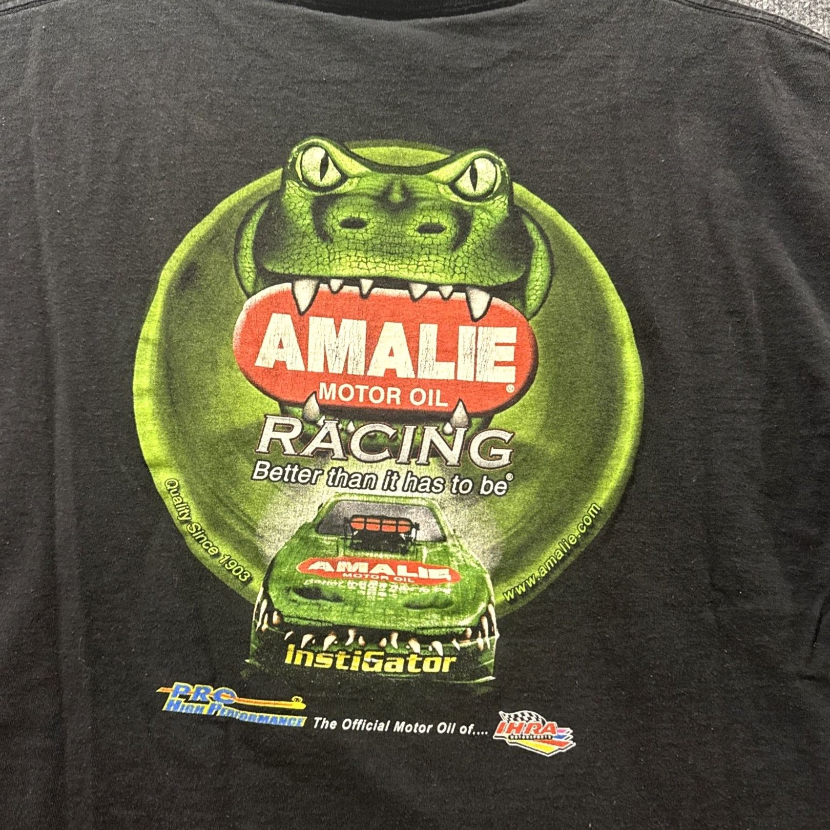Delta Amalie Motor Oil Racing T-Shirt Black XL Mens Short Sleeve Stained Y2K HTF Delta Shirt Size US XL / EU 56 / 4 - 2 Thumbnail