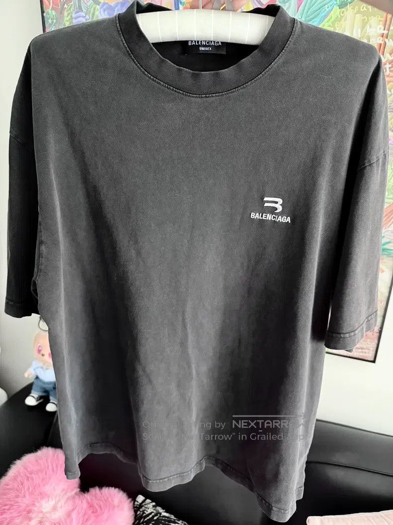 Balenciaga Balenciaga Logo logo printed solid color round neck short Size US L / EU 52-54 / 3 - 1 Thumbnail