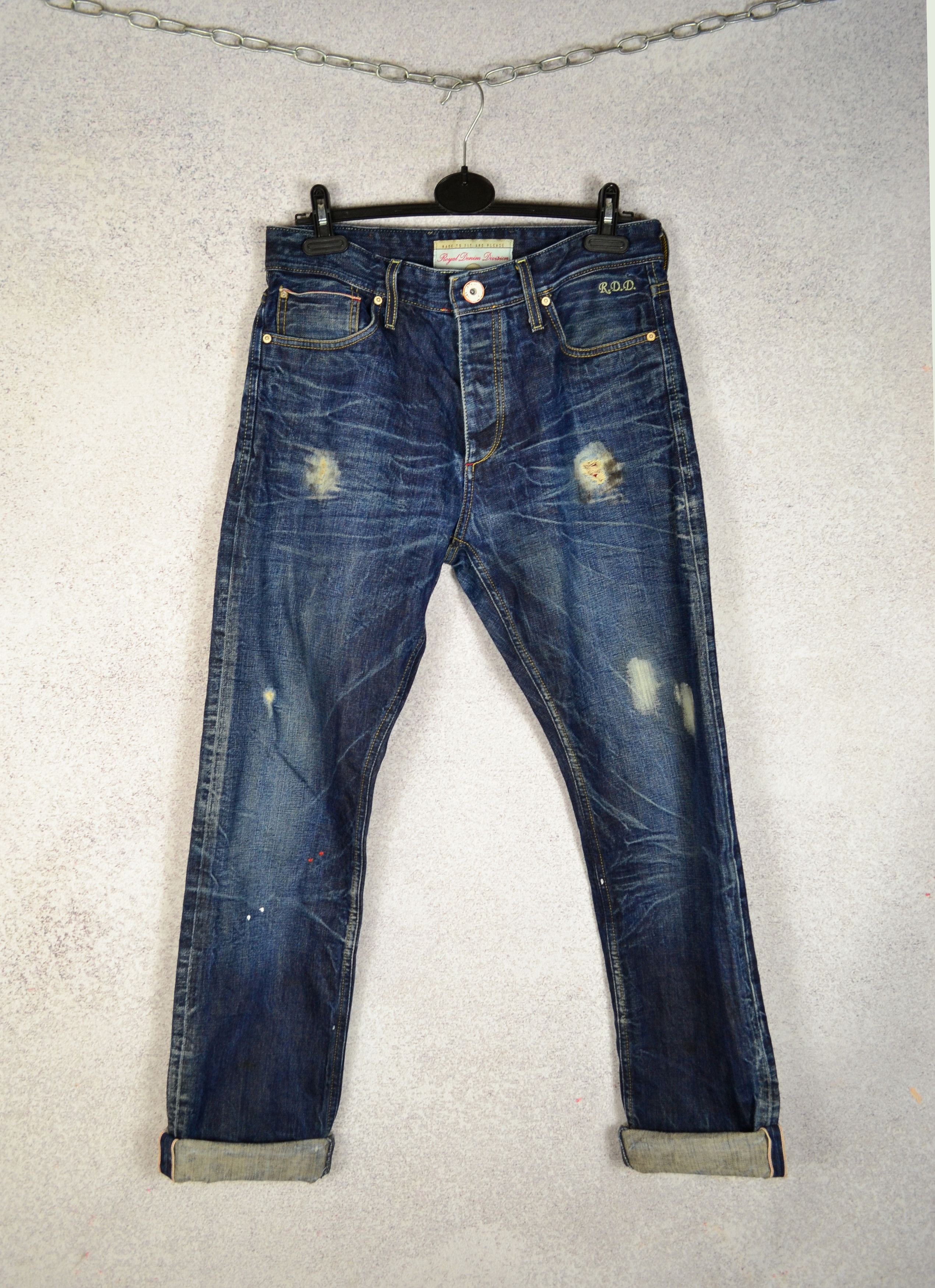 RDD Royal Denim Division Distressed Selvedge Denim