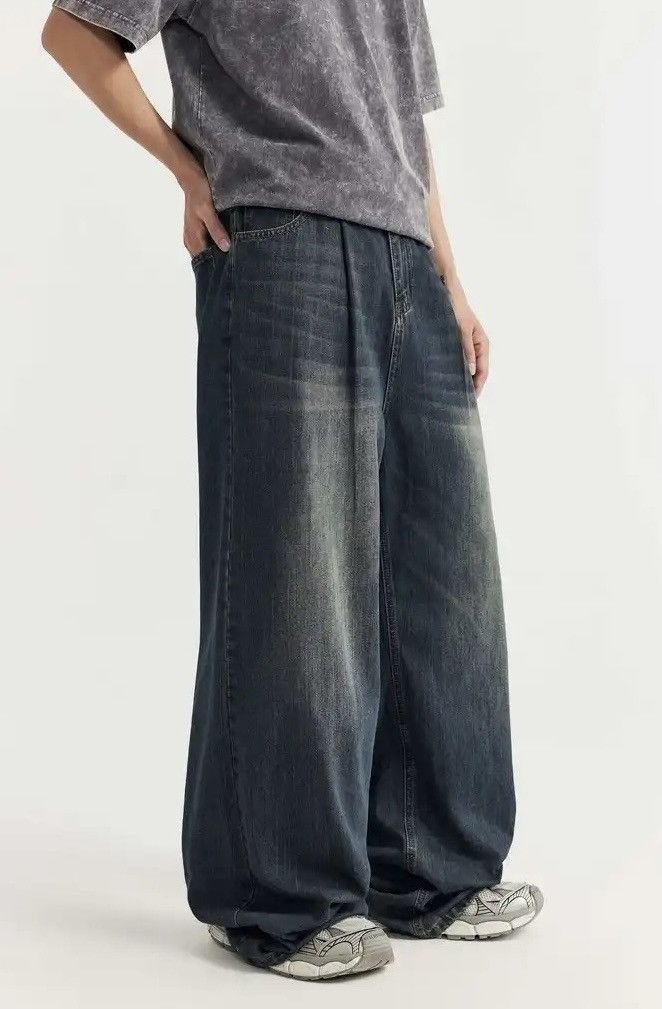 Men Washed Baggy Denim