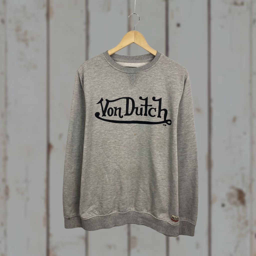 Von Dutch VINTAGE Von Dutch Sweatshirt Mens XL Gray Retro Hype Pullover Shorter Word Order Optimized Size US XL / EU 56 / 4 - 1 Thumbnail