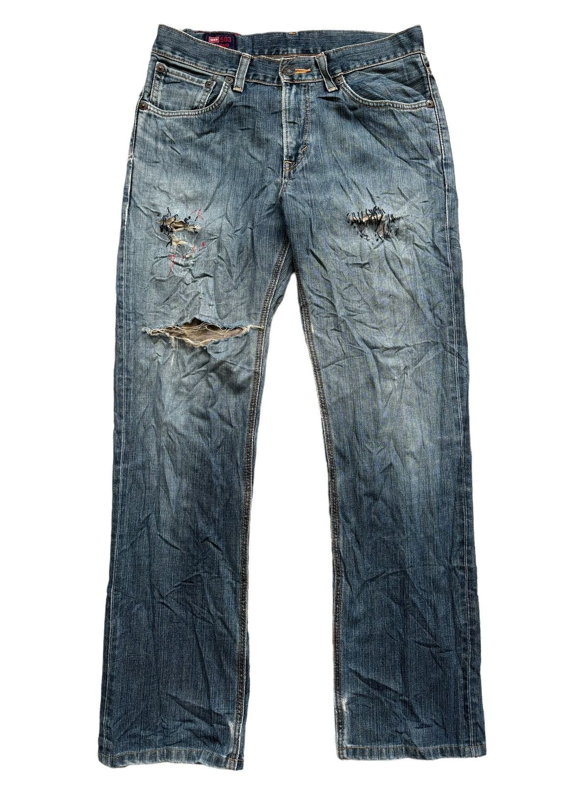 Edwin Vintage Edwin 503 Premium Distressed Jeans Size US 34 / EU 50 - 3 Thumbnail