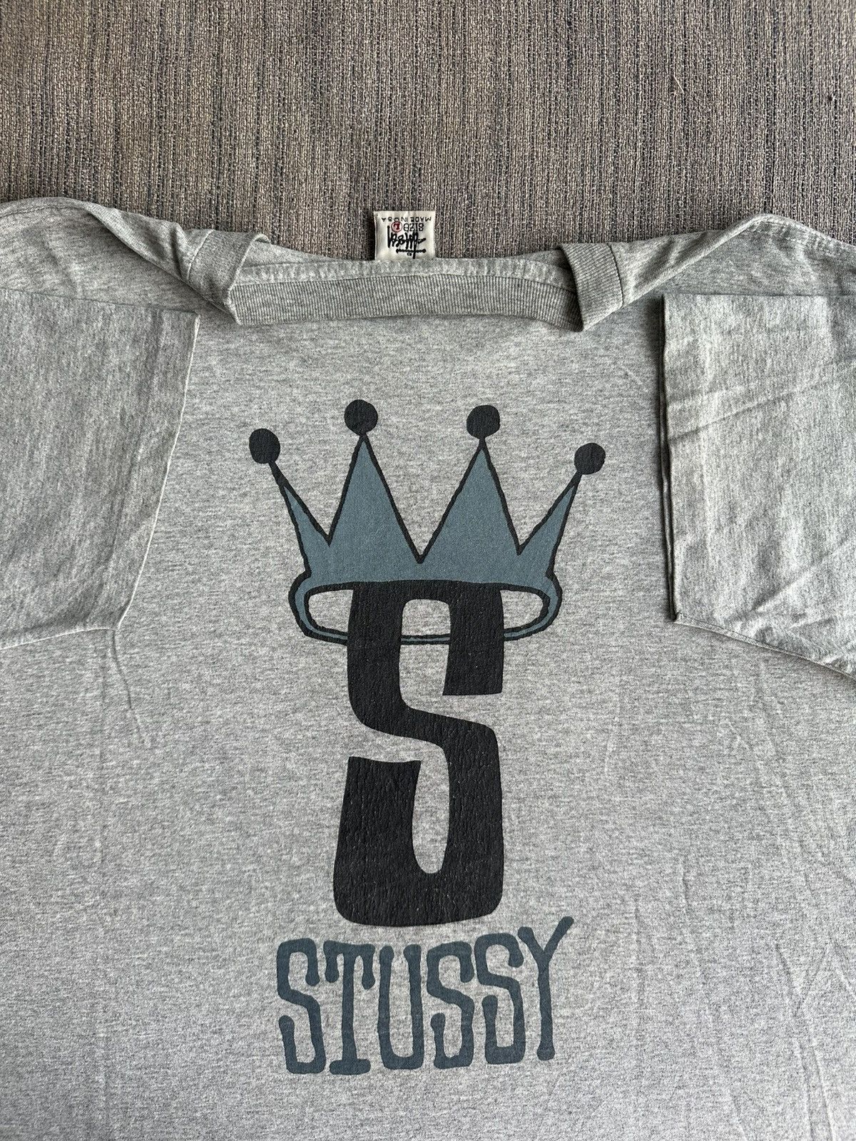Vintage 90's STUSSY CROWN RARE STREETWEAR TSHIRT USA