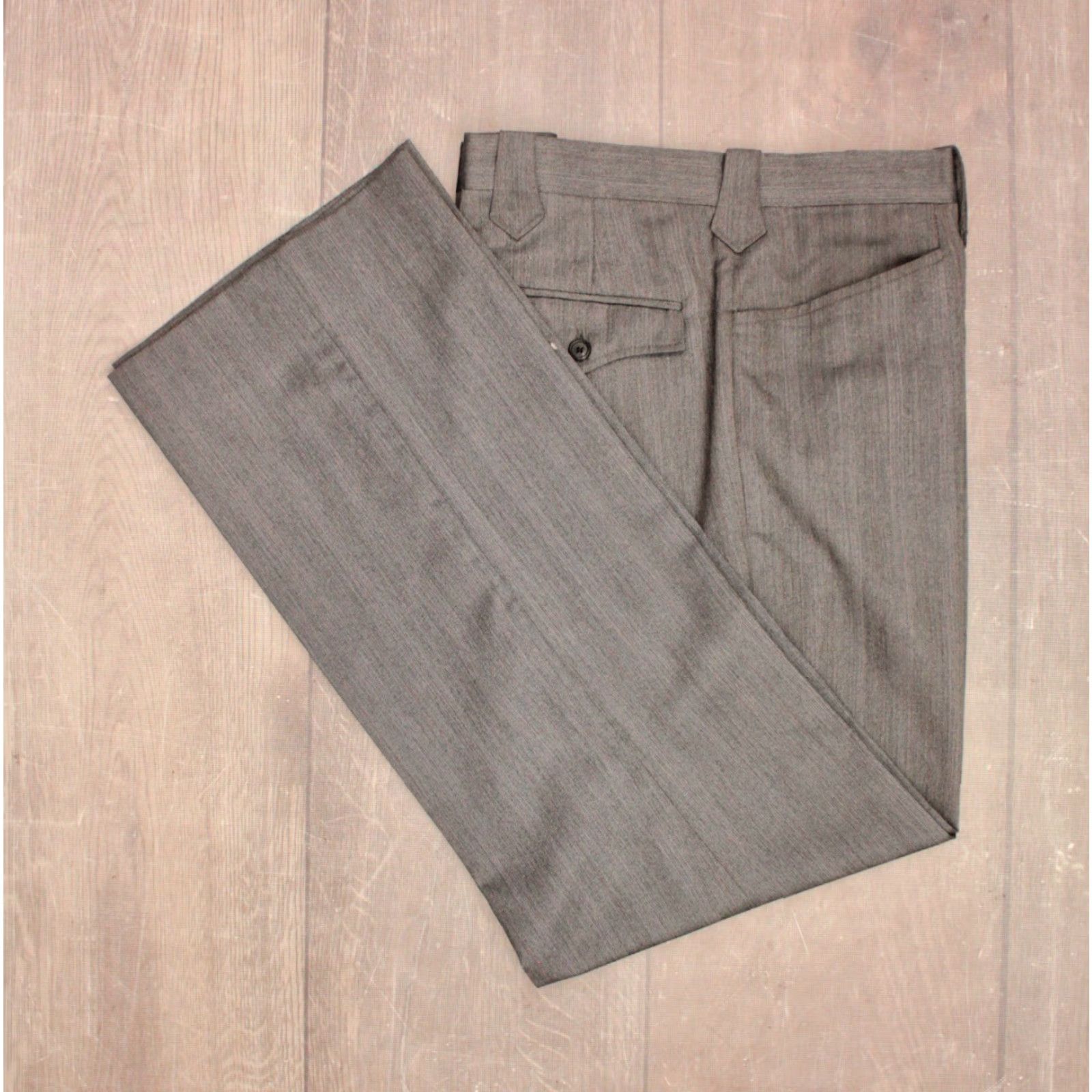 Vintage VINTAGE Men's 70s 80s Grey Western Leisure Suit 2 PC Sz L Wool 1970s 1980s Disco Dallas Western Apparel Mens Gray Wool Blend Suit Size 42R - 6 Thumbnail