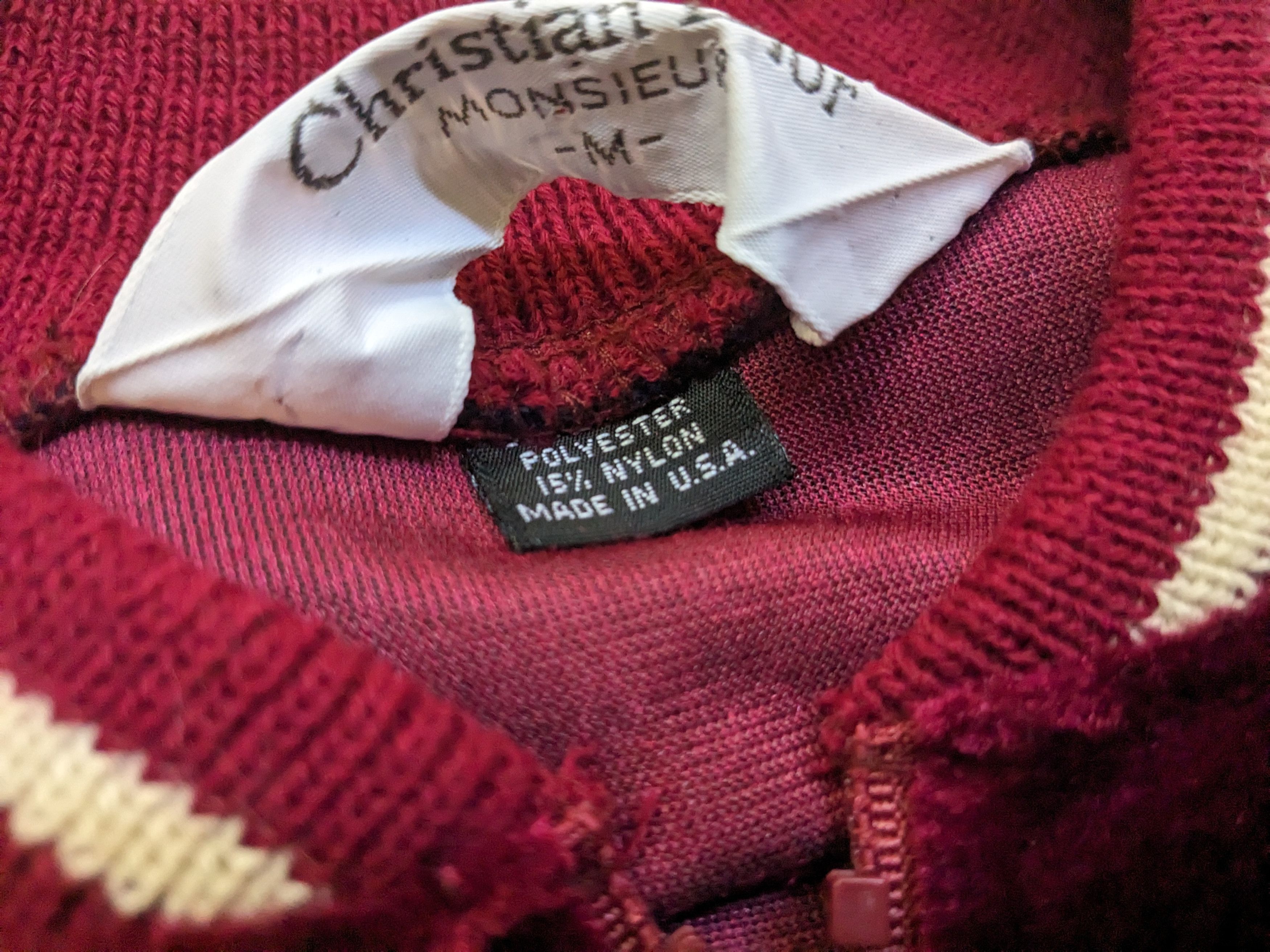 Christian Dior Monsieur Vintage Christian Dior Velvet Zip Up Shirt Medium Burgundy Size US M / EU 48-50 / 2 - 4 Thumbnail