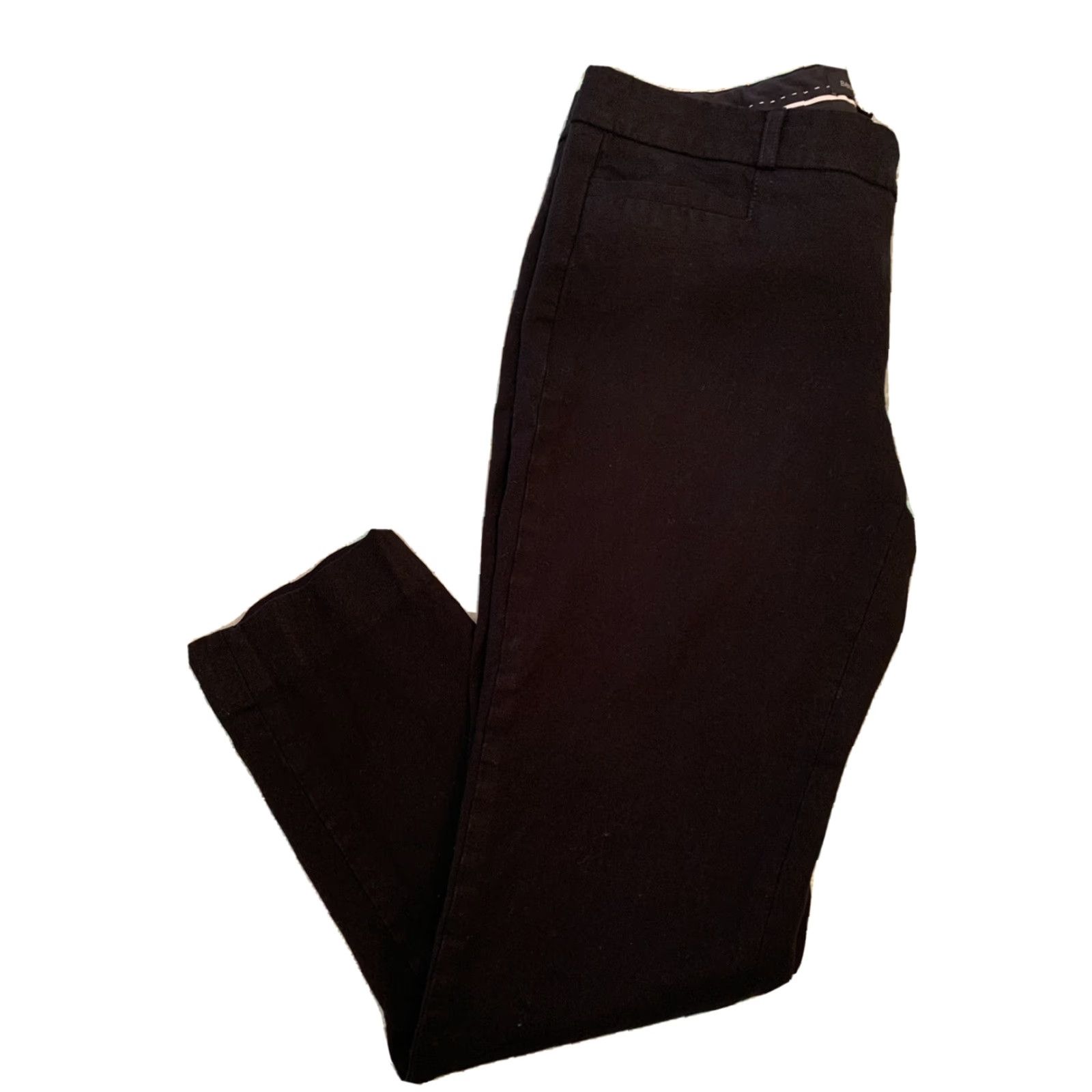 Banana Republic VINTAGE Banana Republic 6 Women's Black Cotton Blend Sloan Dress Pants Crop 24" Inseam Size 28" / US 6 / IT 42 - 2 Thumbnail