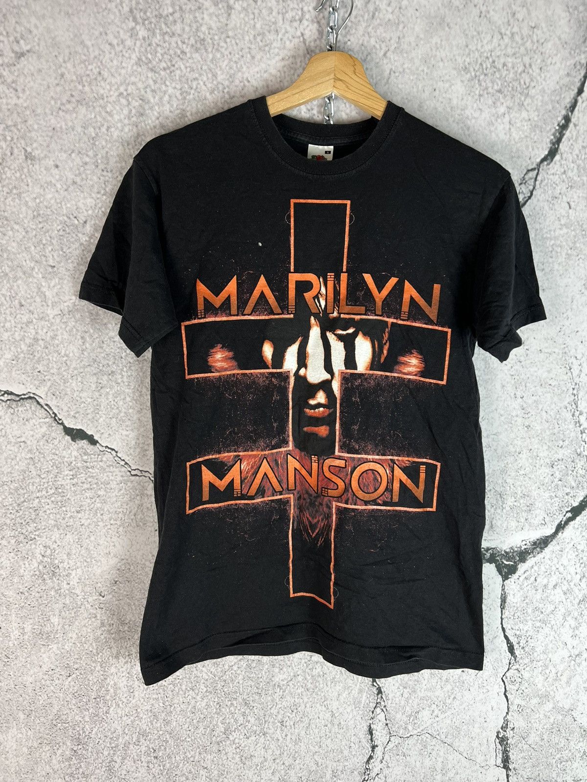 Y2K Marilyn Manson Death cross T Shirt Tee Deftones Slipknot