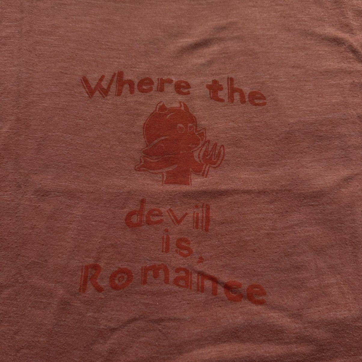 Vintage 1970s Where the Devil is Romance? Hot Stuff Slim Fit Ringer Size US M / EU 48-50 / 2 - 2 Thumbnail
