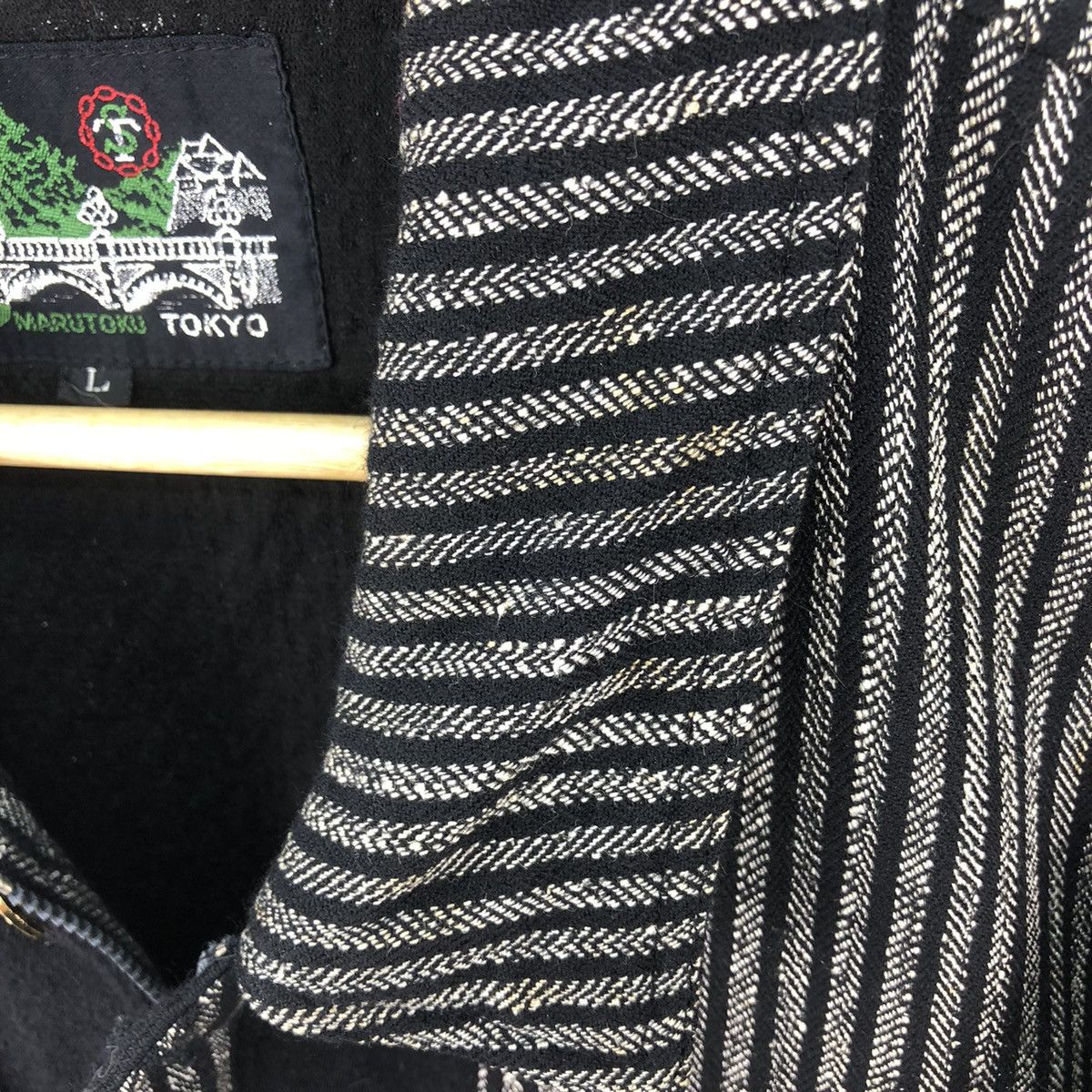 Japanese Brand Vintage 90’s Japanese Brand Stripes Zipper Jacket Size US L / EU 52-54 / 3 - 12 Thumbnail