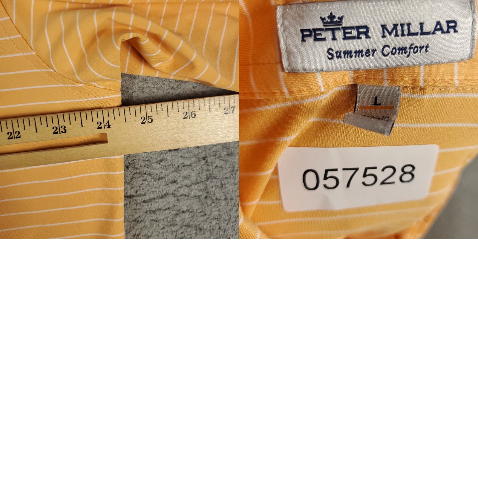 Peter Millar Peter Millar Polo Shirt Mens Large Orange Striped Summer Comfort Golf Size US L / EU 52-54 / 3 - 8 Thumbnail