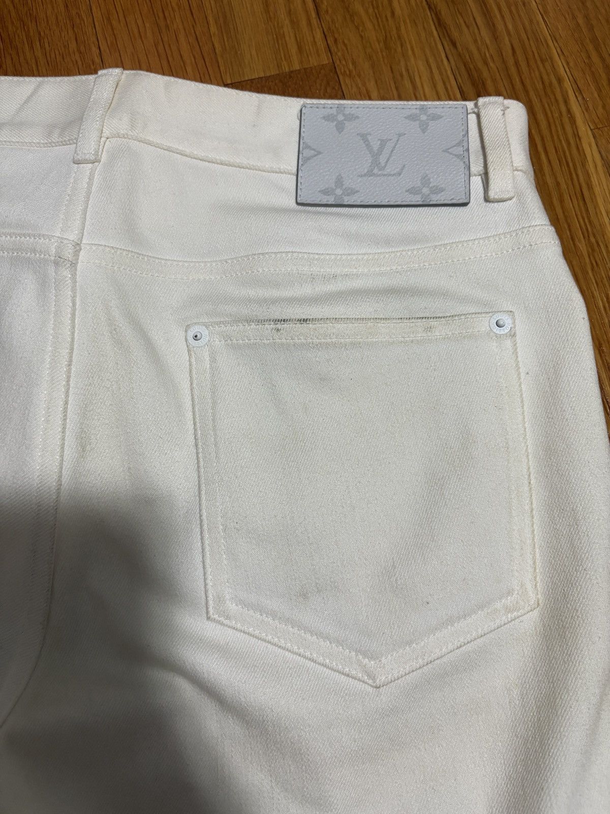 Louis Vuitton LV White Slim Fit Jeans by Virgil Abloh Size US 30 / EU 46 - 7 Thumbnail