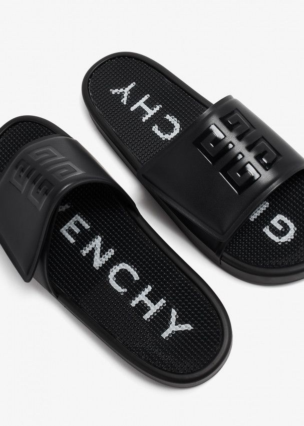 Givenchy o1srvl11e1024 Slide Flat Sandals in Black Size US 10 / EU 43 - 2 Thumbnail