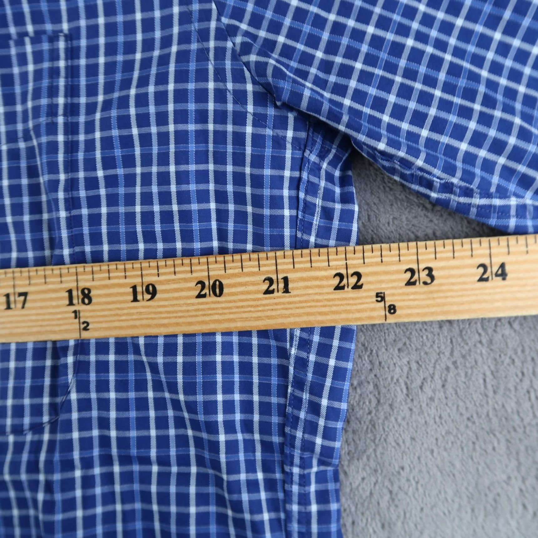 Faconnable Façonnable Men Blue Plaid Check Long Sleeve Cotton Shirt Size S Made In USA Size US S / EU 44-46 / 1 - 6 Thumbnail