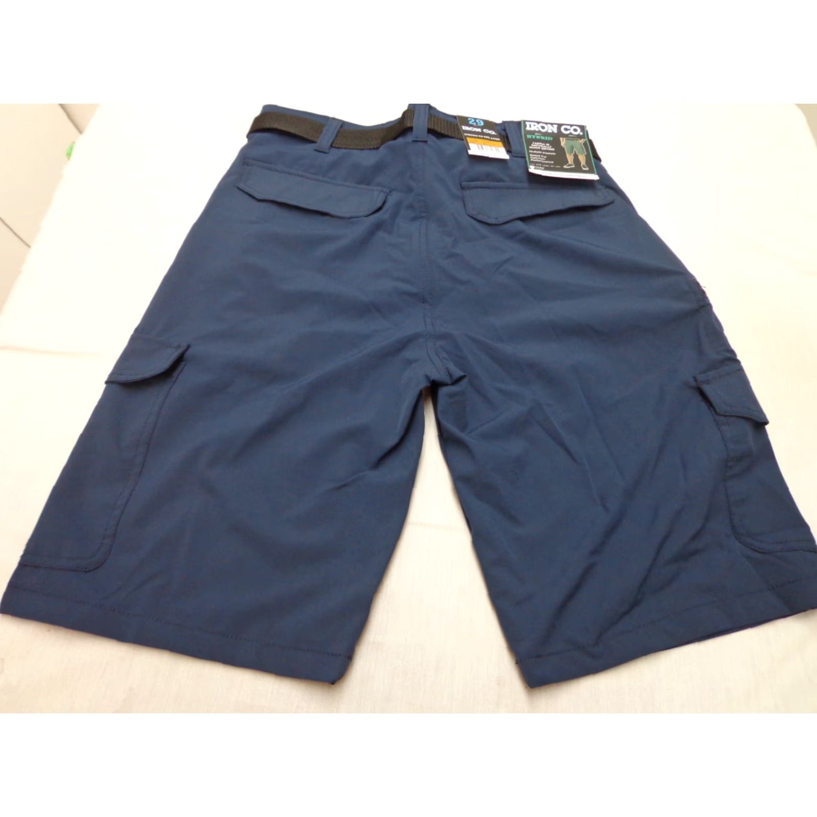 Vintage IRON CO. Hybrid Shorts Belted Varsity Blue Size 29 NEW Men's Regular Blue Belted Hybrid Shorts IRON CO. Size US 29 - 6 Thumbnail