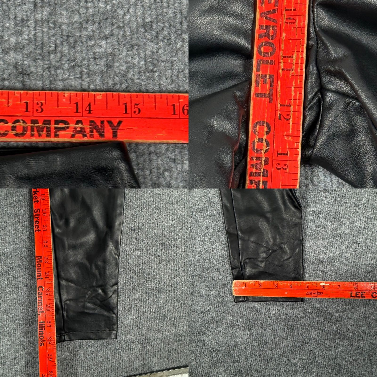 Tudor LYSSE New York Black Faux Leather Moto Pants Ribbed Pintuck Stretch Jogger Leggings Womens L Size 36" / US 14 / IT 50 - 9 Thumbnail