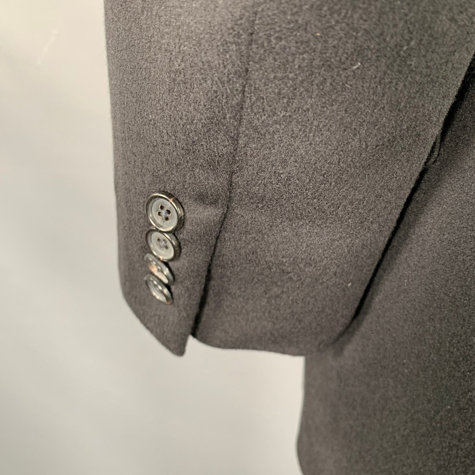 Brooks Brothers LORO PIANA Black Cashmere Single Breasted Sport Coat Size 46R - 4 Thumbnail