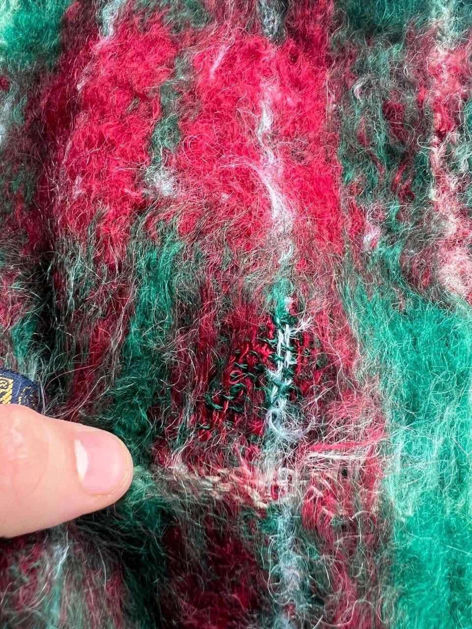 Vintage Vintage Green 1980s USSR CCCP Big Scarf 100% Mohair Soviet Size ONE SIZE - 7 Thumbnail