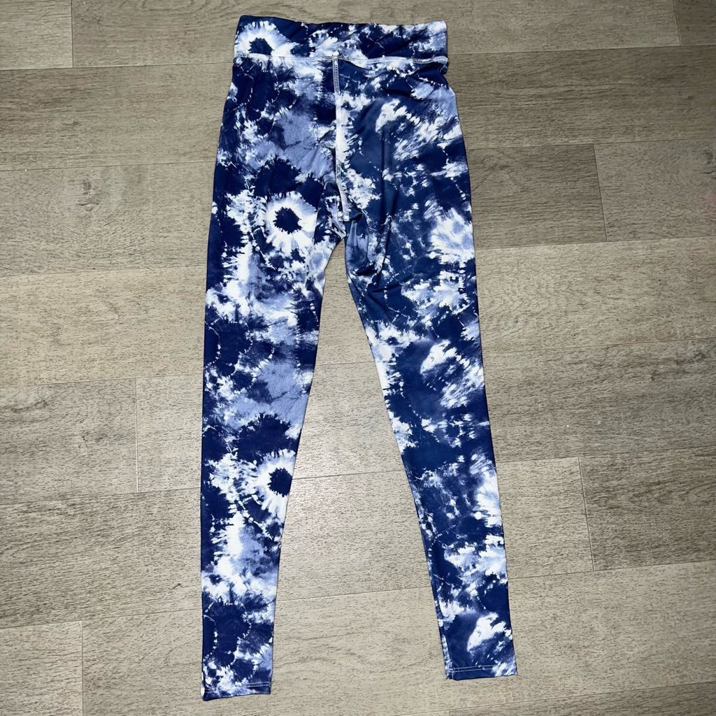 Preach Peach Love California, Blue & White Tie Dyed Boho Hippy Legg Size 27" / US 4 / IT 40 - 10 Thumbnail