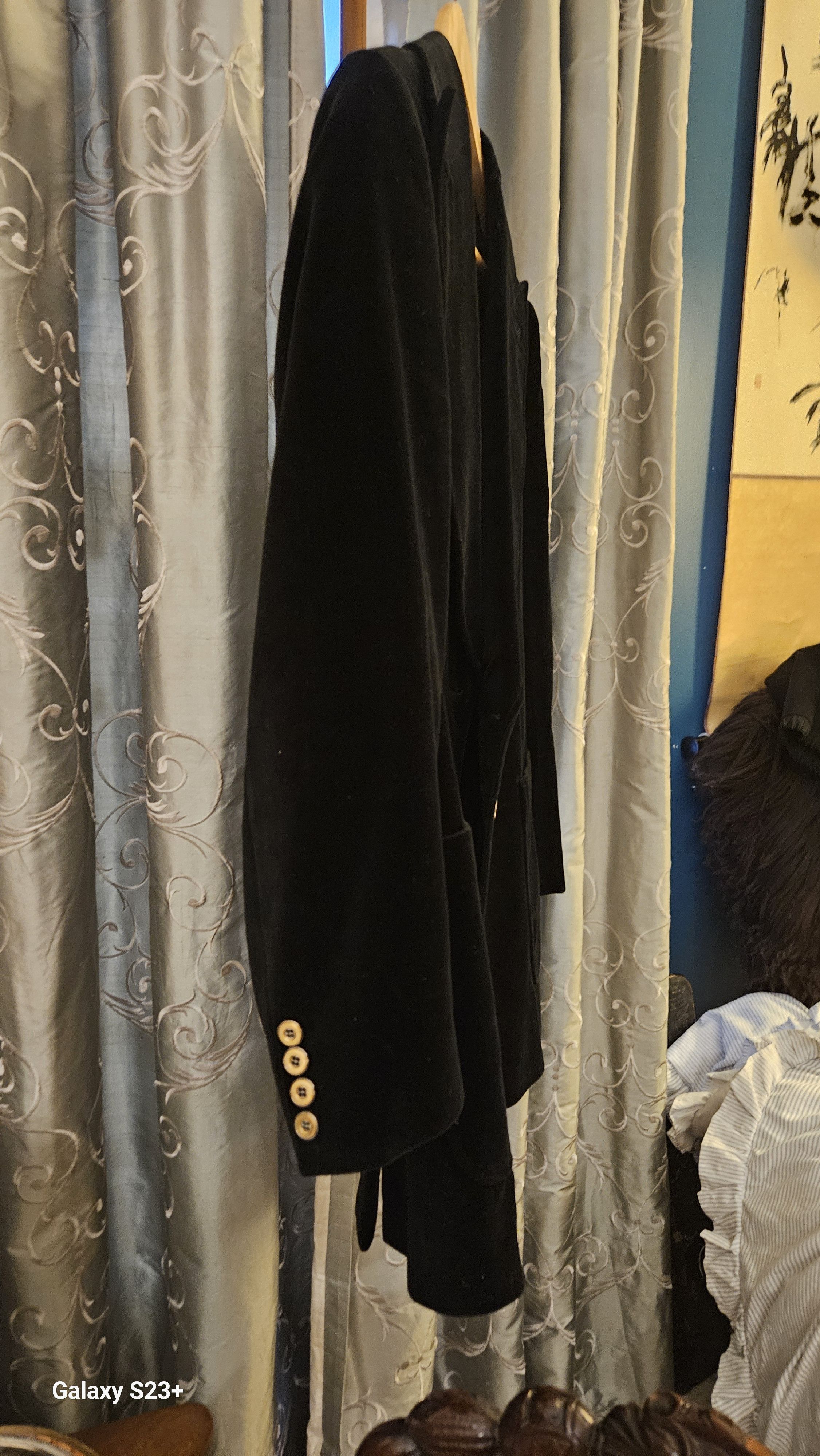 Van Gils Black Velvet Coat- by VAN GILS- Men's/sz. 36-38 (US) Size US M / EU 48-50 / 2 - 14 Thumbnail