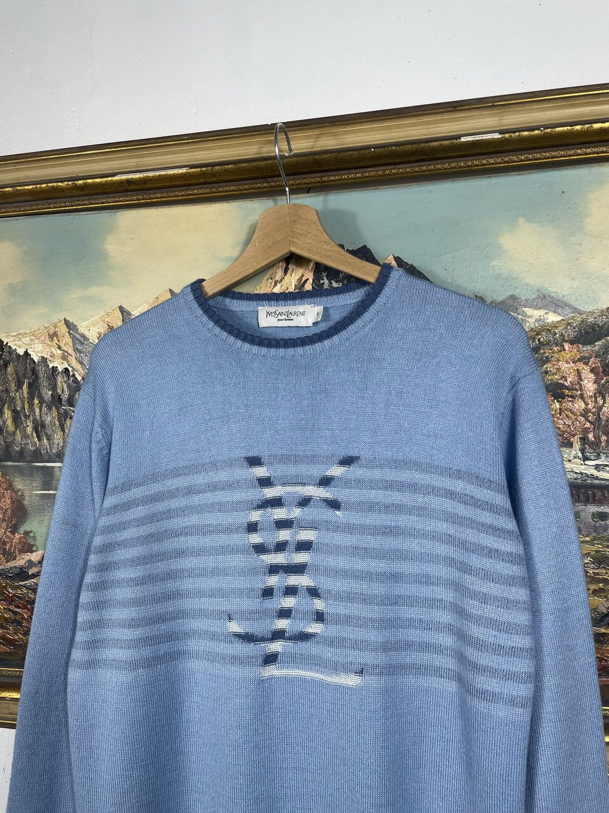 Vintage × Yves Saint Laurent YSL 00s Retro Jumper Pull Knitwear Luxury High End Designer Size S / US 4 / IT 40 - 5 Thumbnail