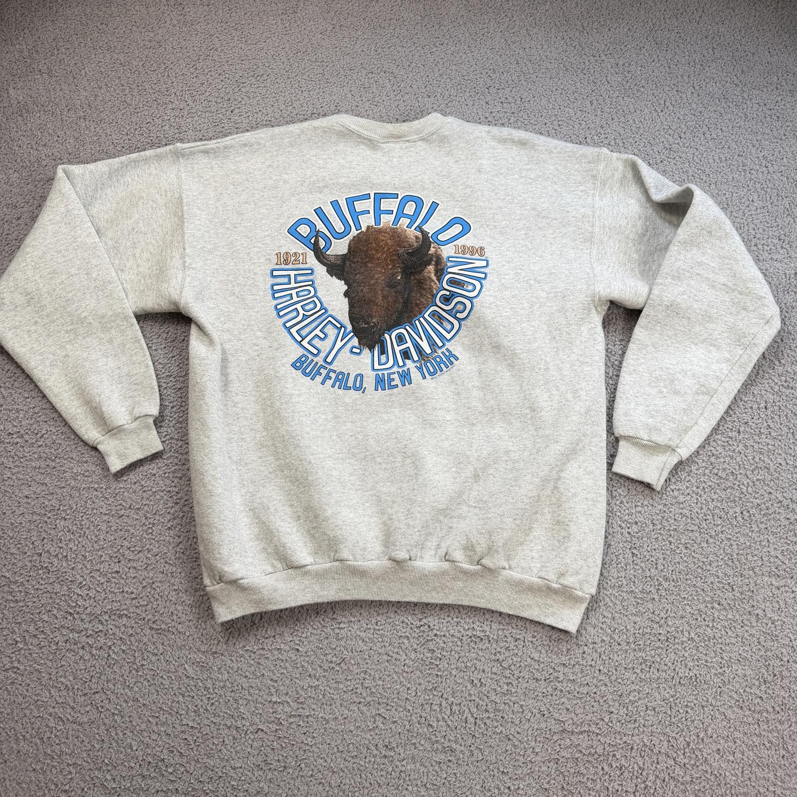 Harley Davidson Vintage 1996 Harley Davidson Buffalo Crewneck Sweatshirt XL Size US XL / EU 56 / 4 - 2 Thumbnail