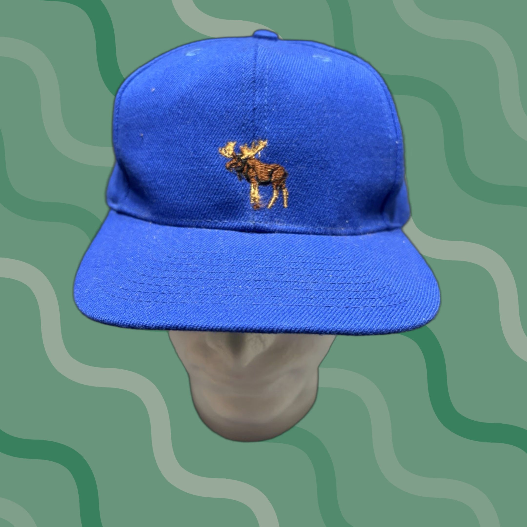 Vintage VINTAGE Cameo Hat Cap Moose Elk Wildlife Graphic 90s Snapback Adjustable Unisex Adults One Size Blue Cotton Polyester Twill Mens Womens Boys Girls Size ONE SIZE - 1 Thumbnail