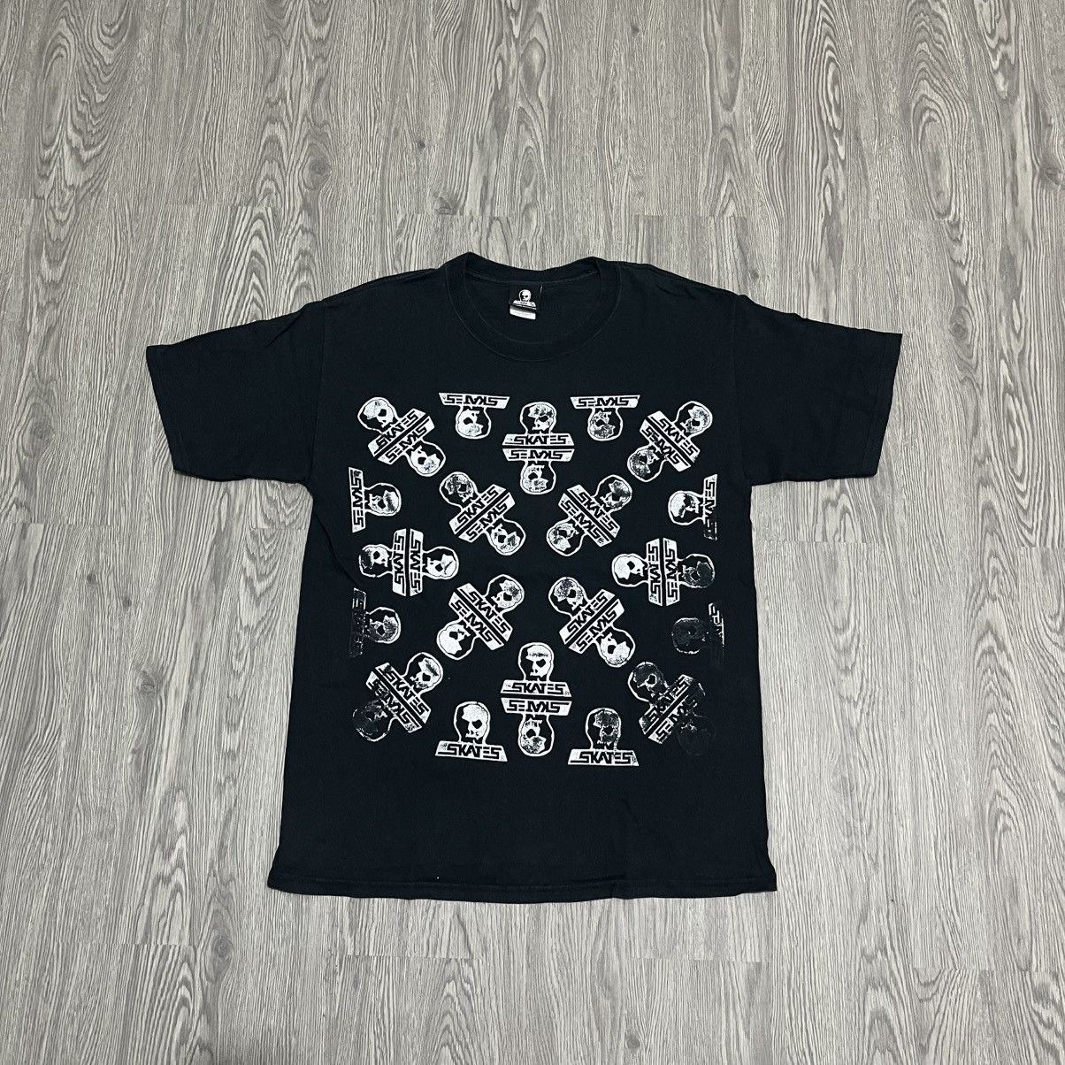 Vintage 00s Skull Skates Skatboarding T-Shirt Size US L / EU 52-54 / 3 - 1 Thumbnail