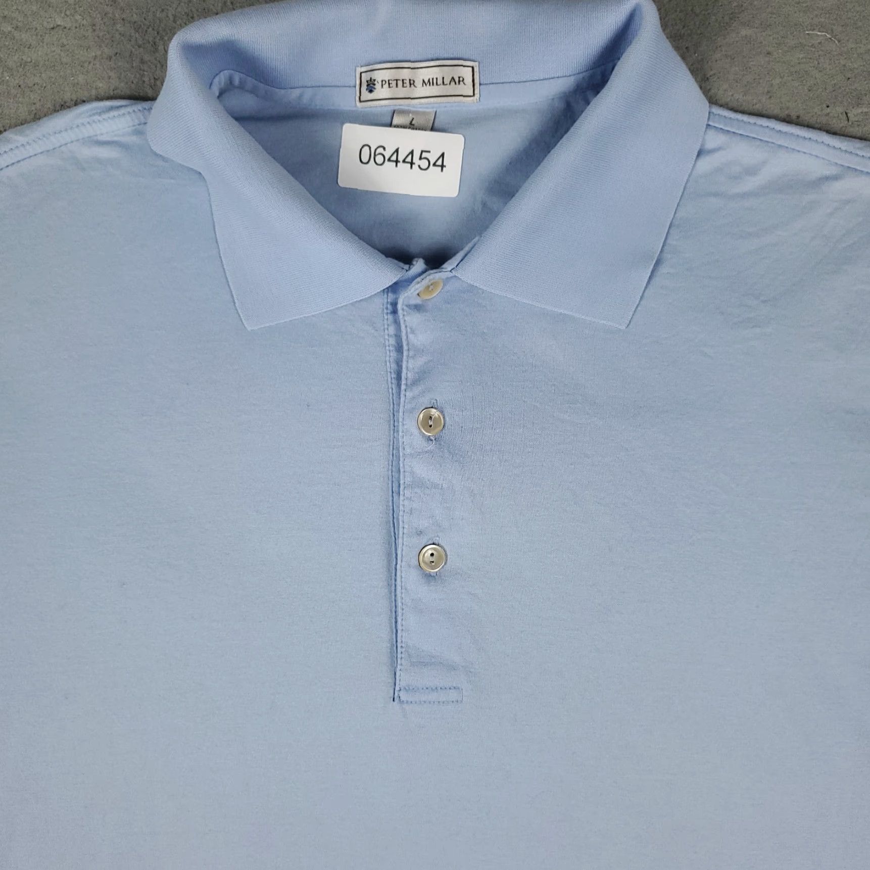 Peter Millar PETER MILLAR Polo Shirt Mens Large Light Blue Cotton Golf Short Sleeve Adult L Blue Logo Modern Preppy Mens Size US L / EU 52-54 / 3 - 2 Thumbnail