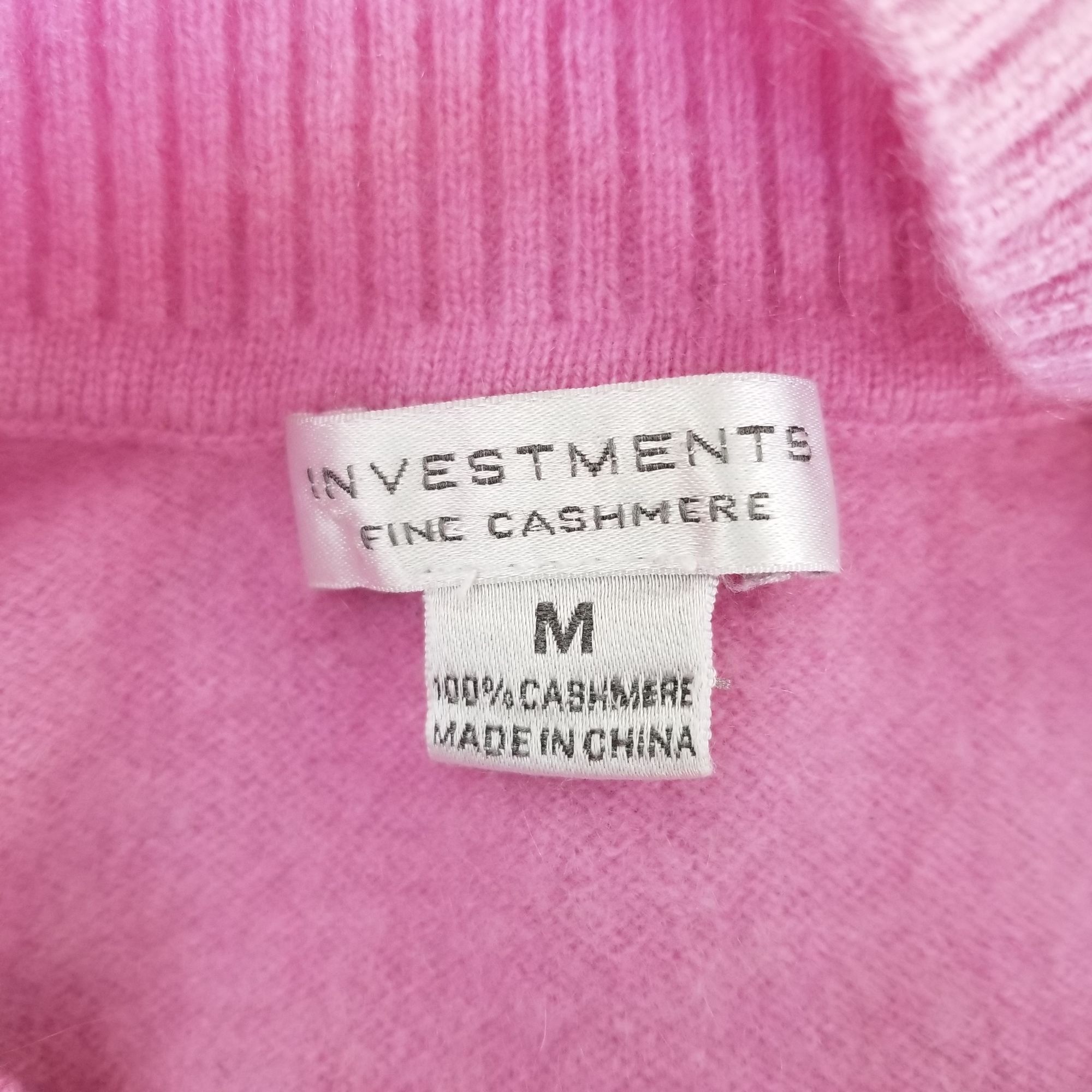 Other Investments M Pullover Pink Sweater Fine Cashmere Knit V Nec Size M / US 6-8 / IT 42-44 - 3 Thumbnail
