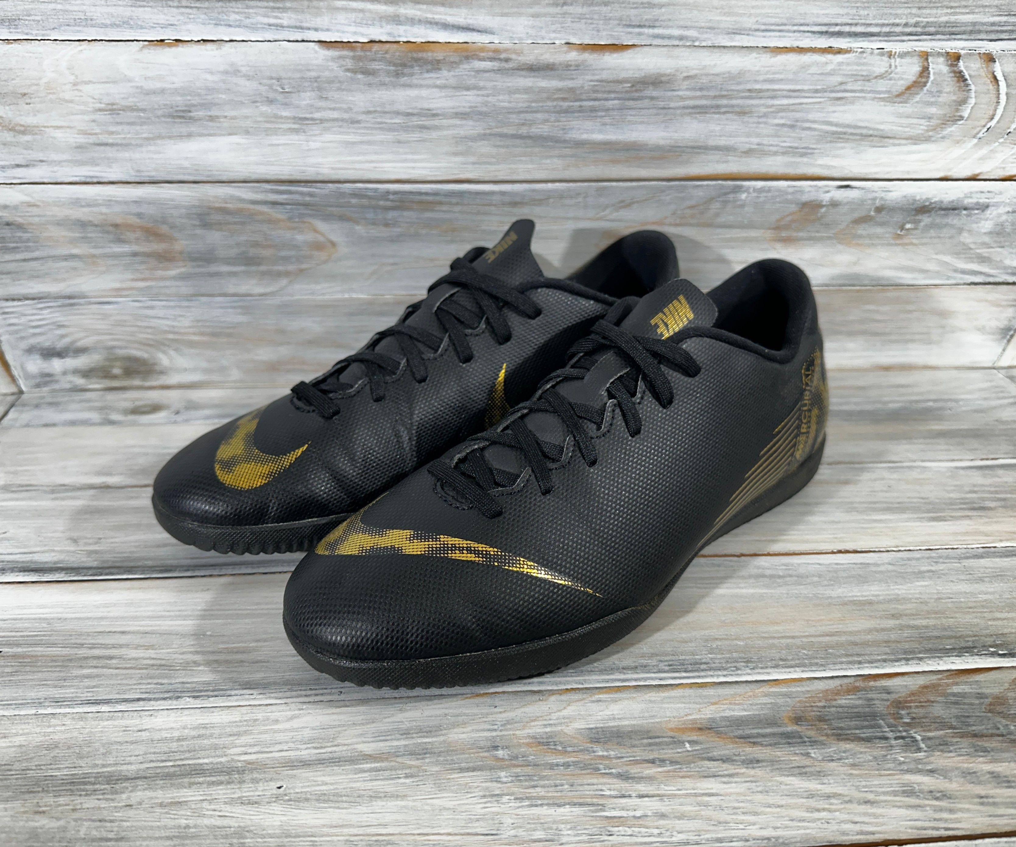 Nike Nike Vapor 12 Club IC Men's Football Futsal Shoes Black Gold Size US 8 / EU 41 - 4 Thumbnail