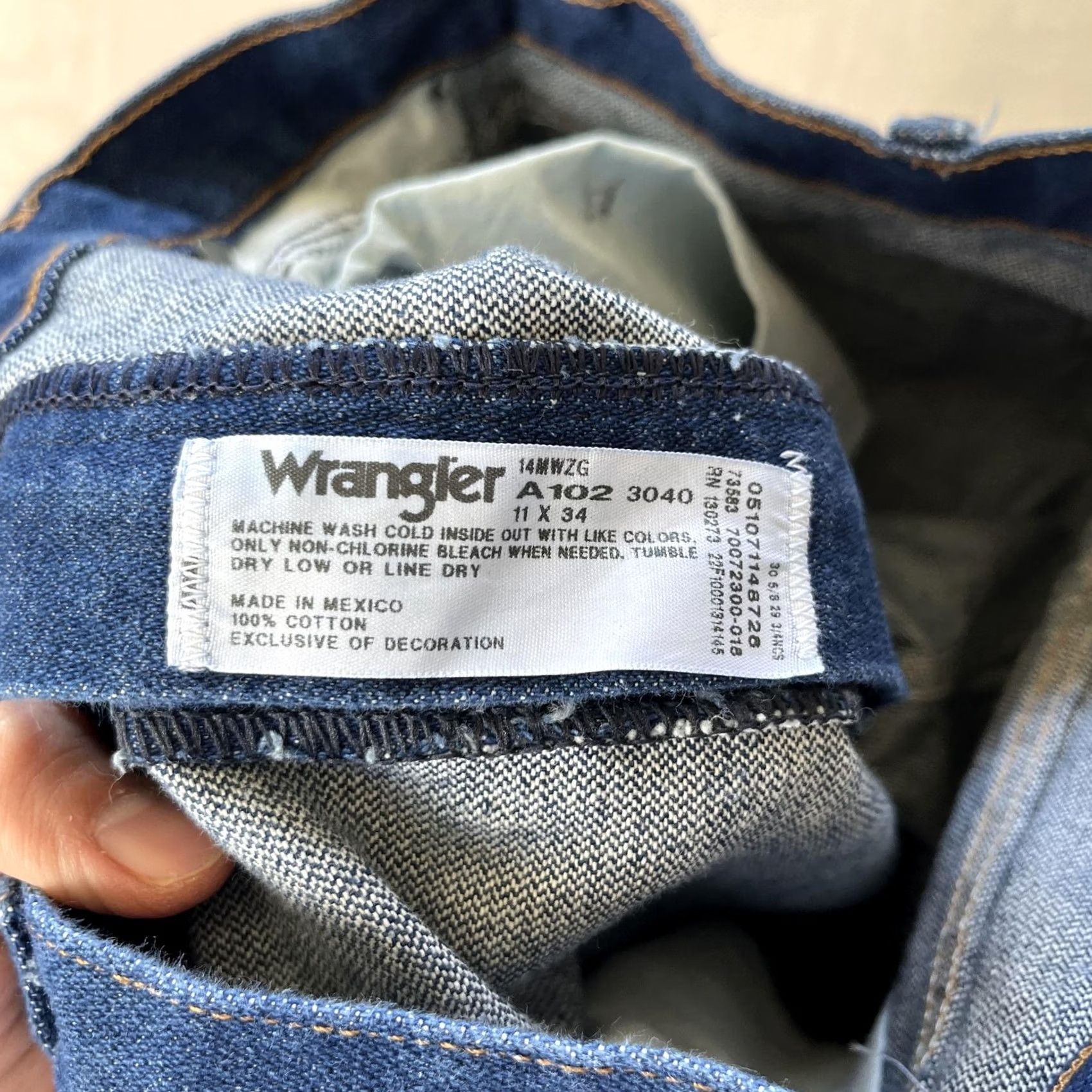 Wrangler VINTAGE Wrangler Jeans Womens 11x34 High Rise Straight Denim Blue Dark Wash Jeans Size 32" / US 10 / IT 46 - 5 Thumbnail