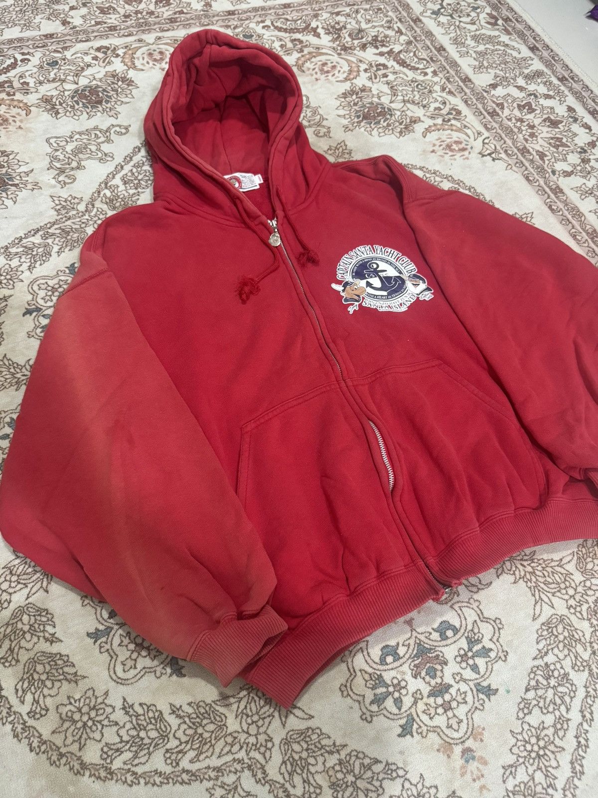 Captain Santors × Vintage Vintage Captain Santa Yatch Club Faded Zipper Hoodie Size US M / EU 48-50 / 2 - 4 Thumbnail