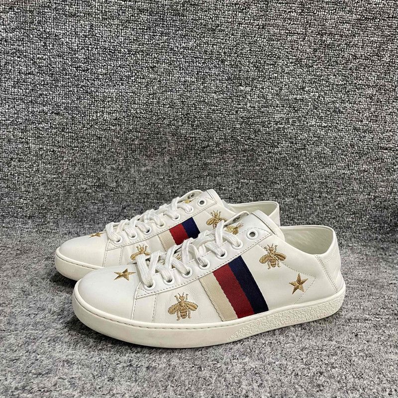 Gucci Gucci Ace Bee and Star Low-Top Sneakers 0079 Size US 8 / IT 38 - 1 Thumbnail