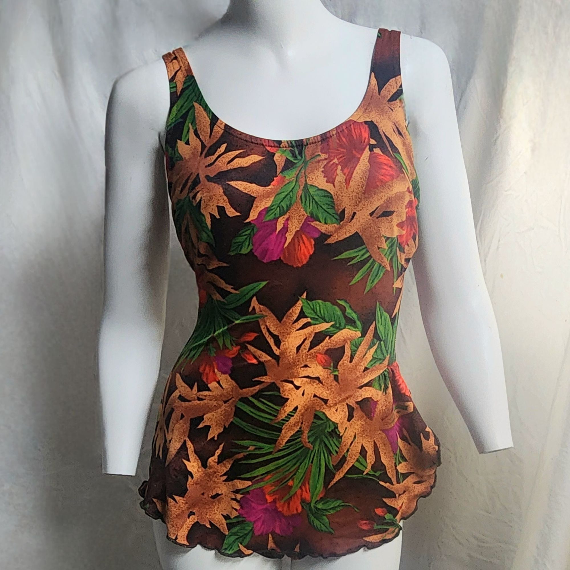 Jantzen Vintage Jantzen Swimsuit One Piece Tropical Skirt Retro Pinu Size XS / US 0-2 / IT 36-38 - 2 Thumbnail