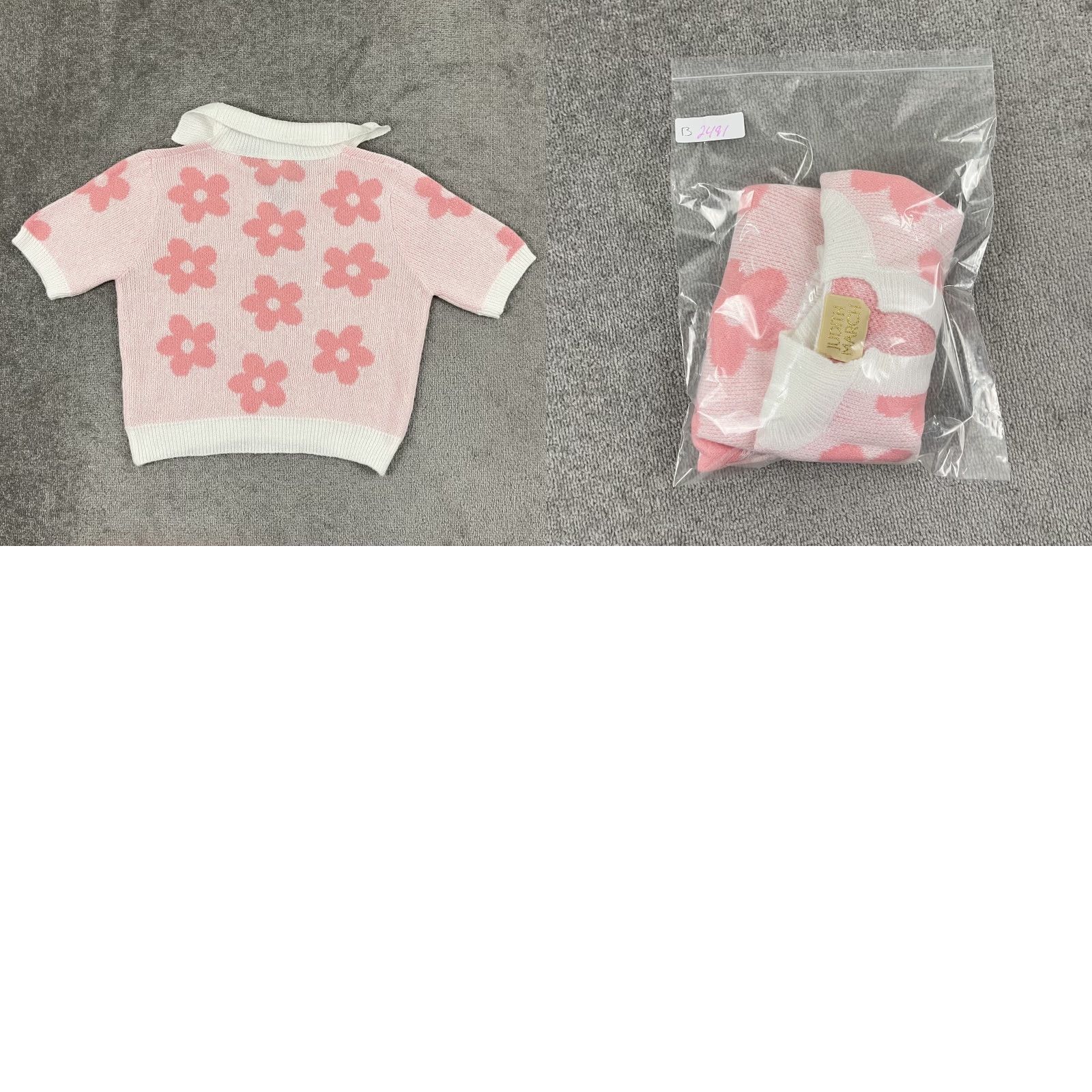 Vintage Judith March Sweater Polo Womens Medium Golf Pink White Floral Knit Preppy Shirt Size M / US 6-8 / IT 42-44 - 8 Thumbnail