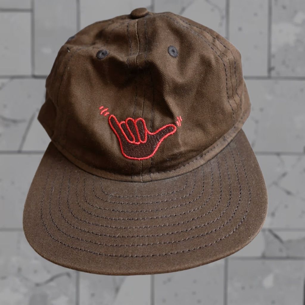 Outerknown Outerknown Hat Brown Hang Loose Shaka Strapback Made in USA NEW Baseball Cap One Size Men Adjustable Cotton Cap Size ONE SIZE - 1 Thumbnail
