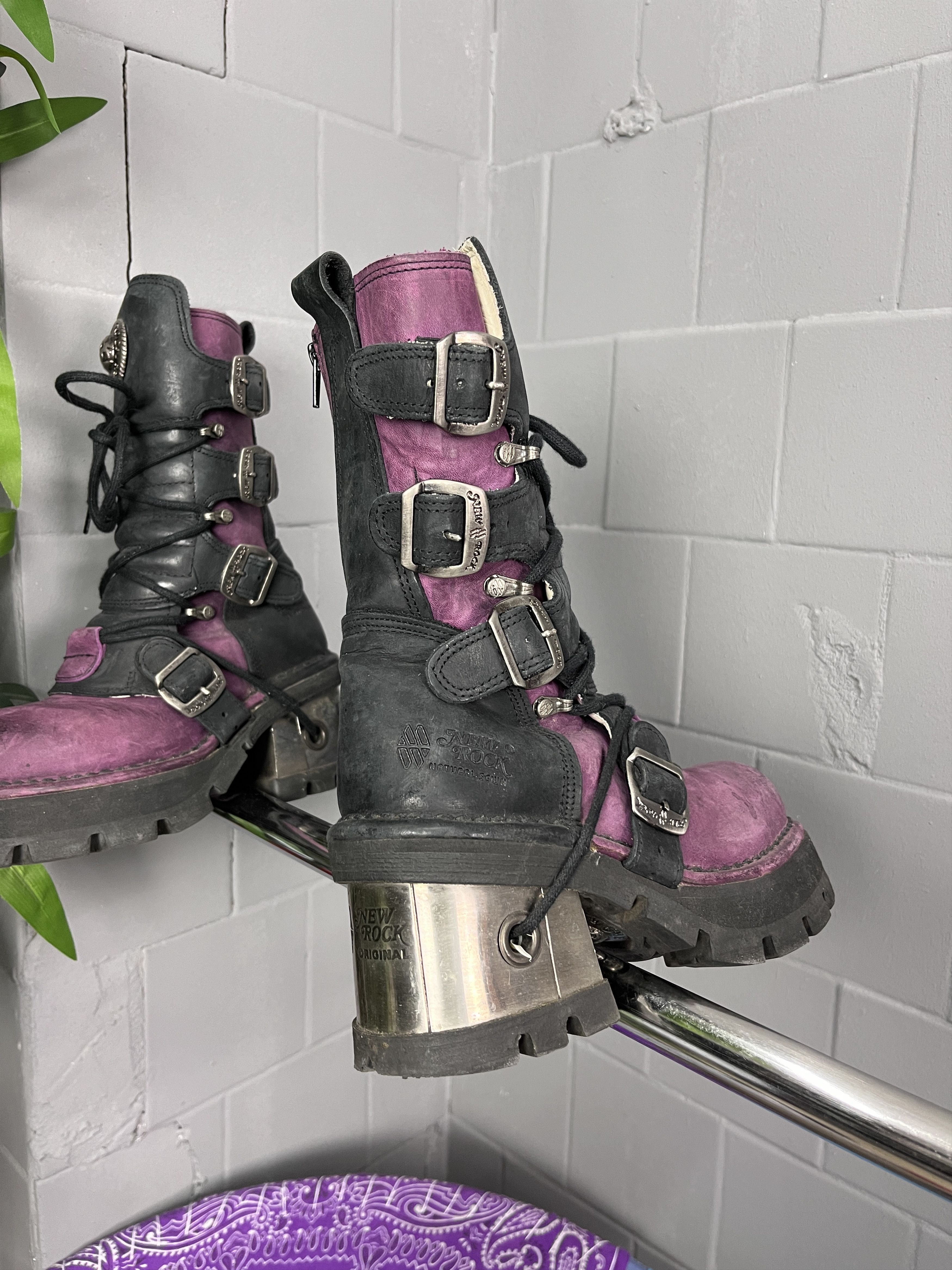 Other 2000s NEW ROCK REACTOR PLATFORM BOOTS PURPLE BLACK - 5052 Size US 6 / EU 39 - 2 Thumbnail