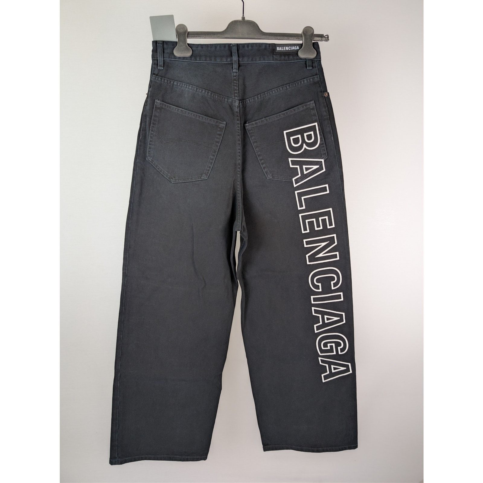 Balenciaga o1rshd1 Left Hand Denim Baggy Pants in Sunbleached Black Size US 34 / EU 50 - 10 Thumbnail